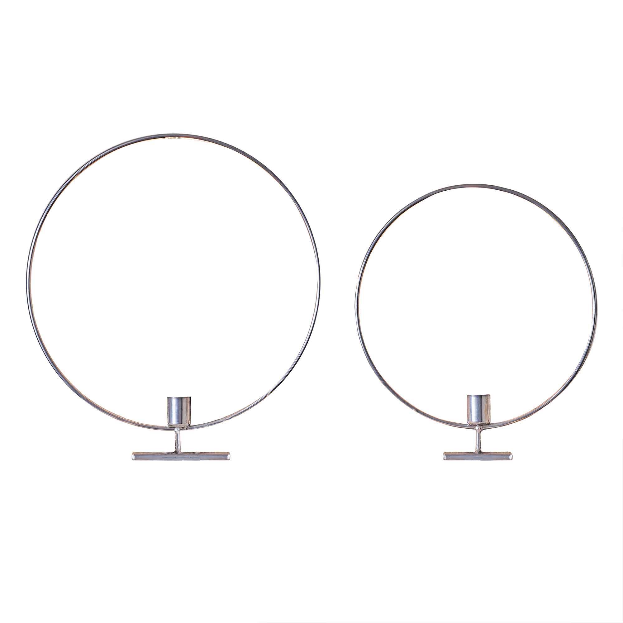 Christmas Silver Glitter Candle Holders Pack of 2