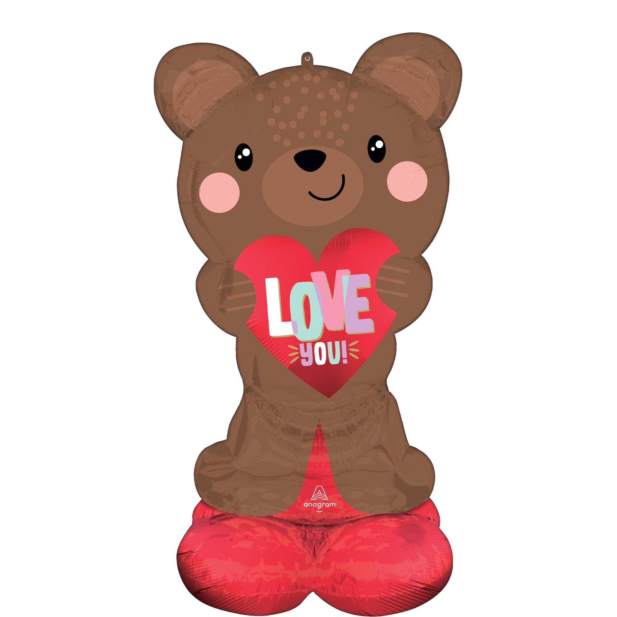 AirLoonz Satin Brown Love You Bear Foil Balloon