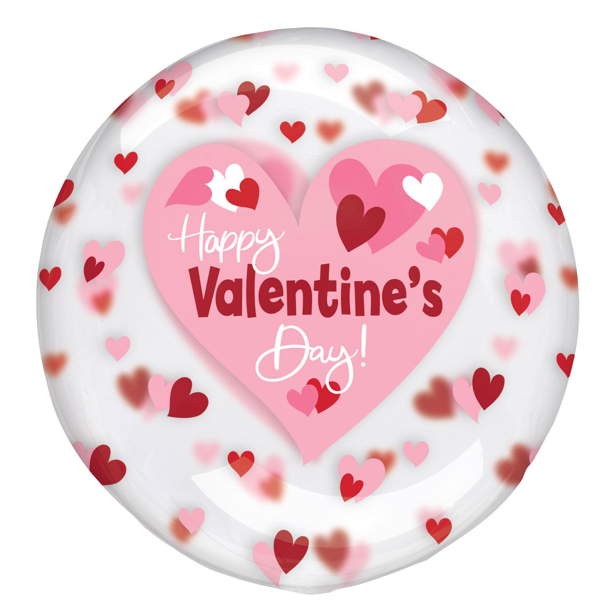 Printed Clearz Happy Valentine's Day Playful Hearts Balloon