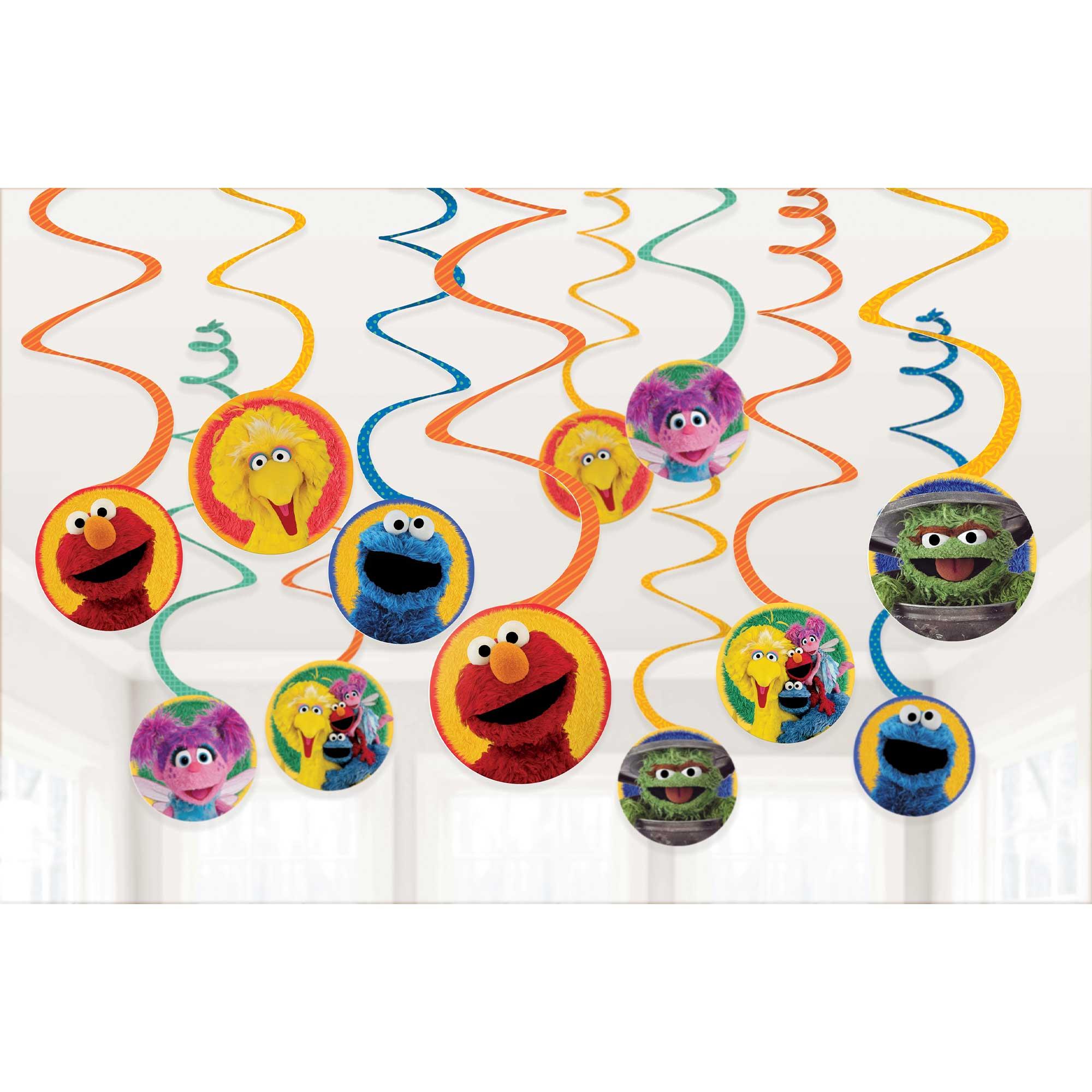 Sesame Street Spiral Swirl Hanging Decorations Pack of 12