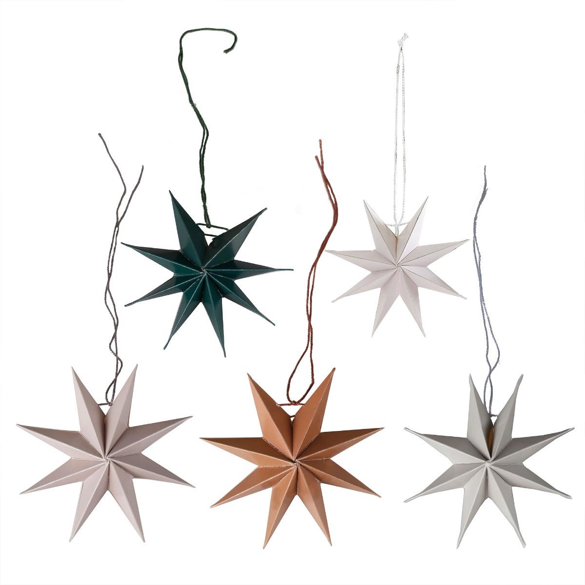 Cosy Copper Christmas Paper Star Tree Decorations Pack of 5 - Discount ...