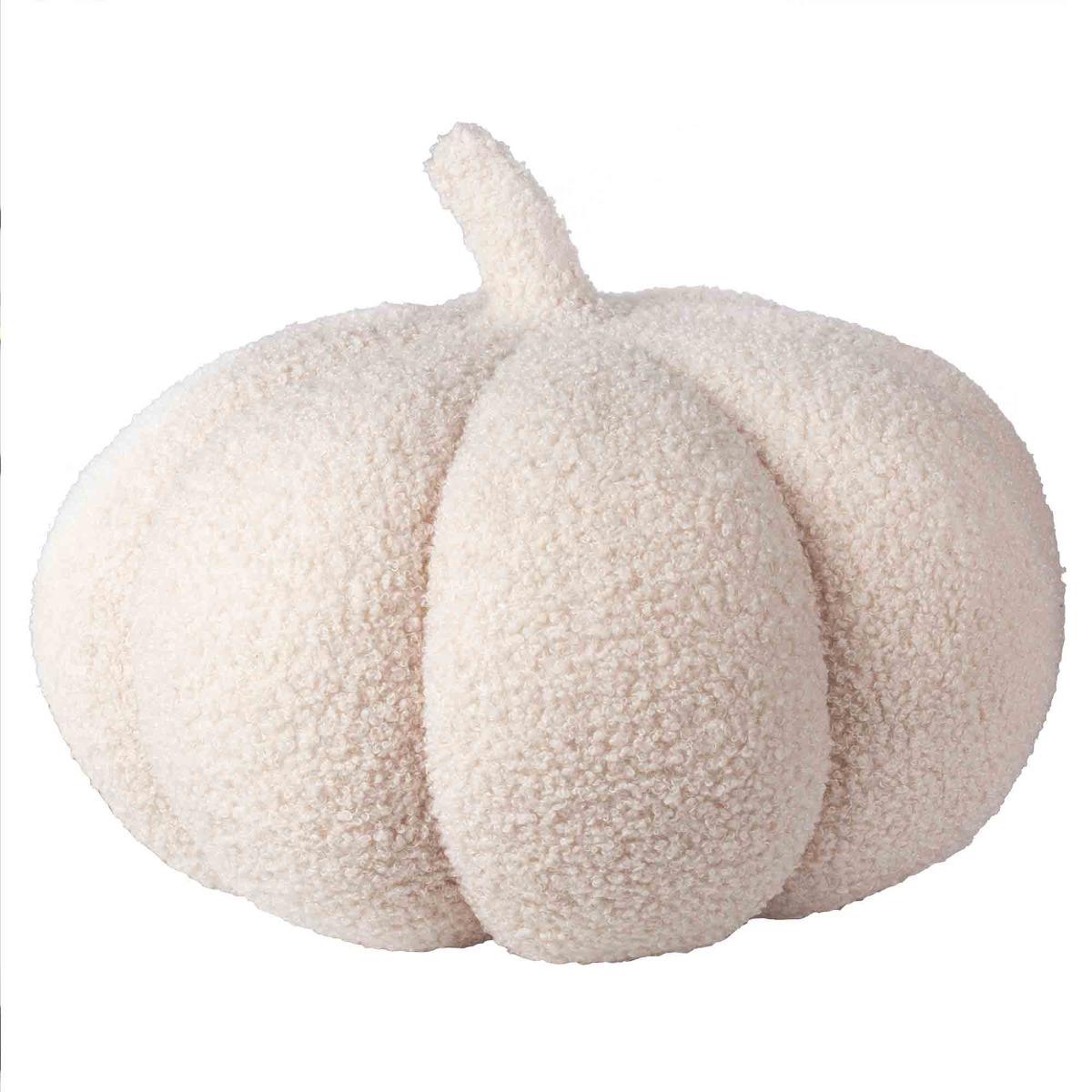Pumpkin Spice Halloween Large Beige Boucle Pumpkin Decoration