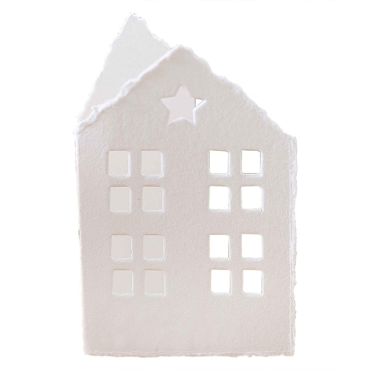 White Christmas Cotton Paper House Place Cards Pack of 6