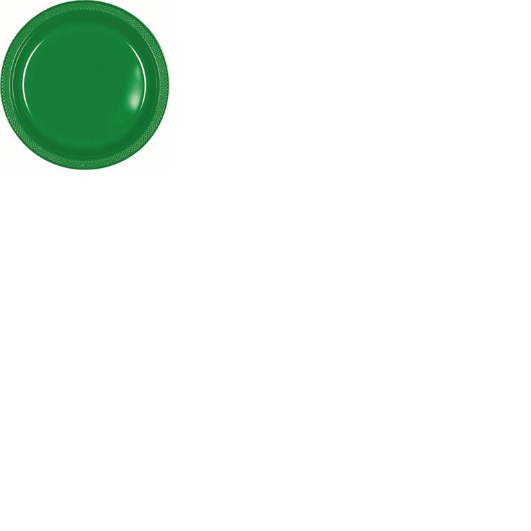 Festive Green Premium Plastic Plates 23cm Pack of 20