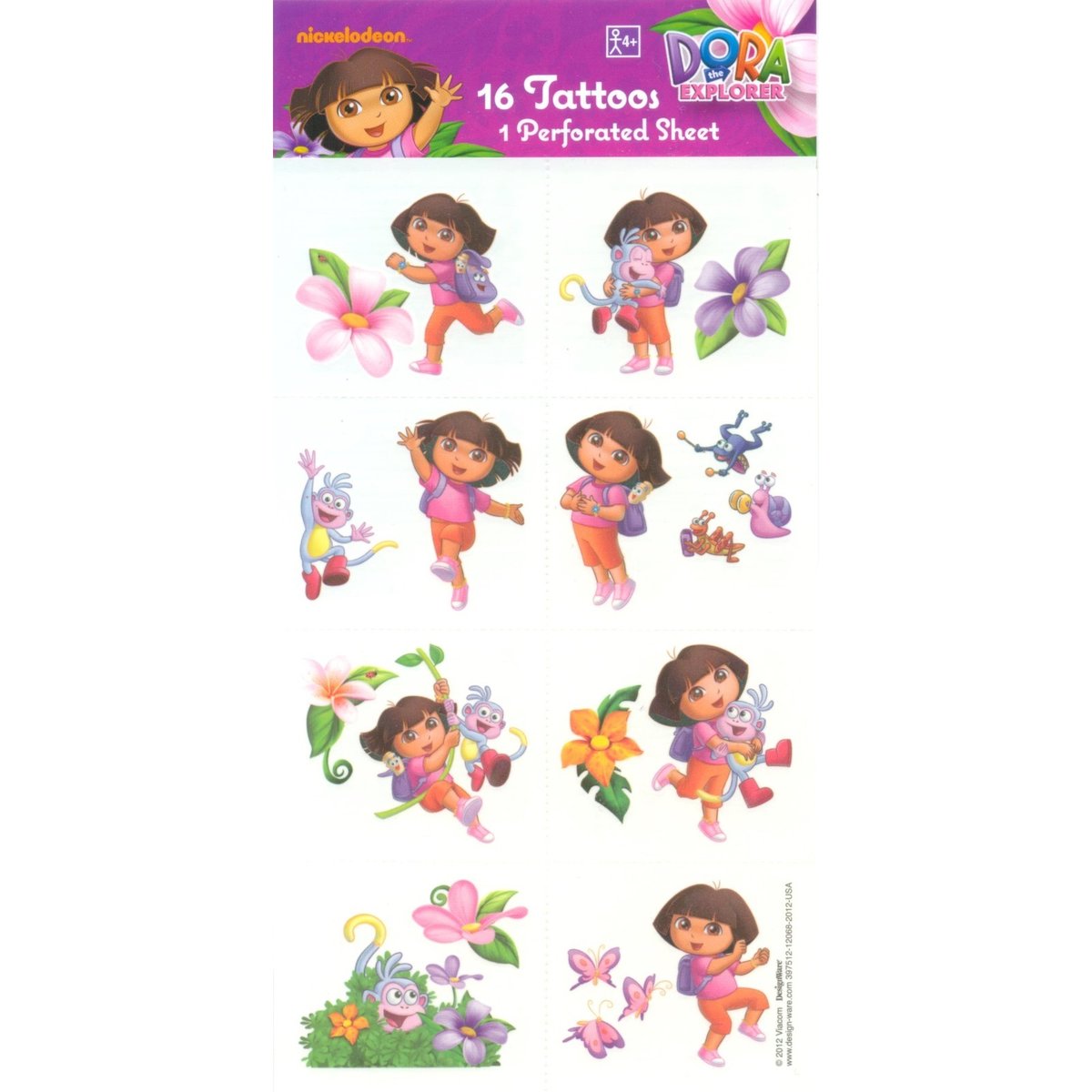 Dora Ink Dora the Explorer Tattoos (1 Sheet) | Dora the Explorer | Girls ...