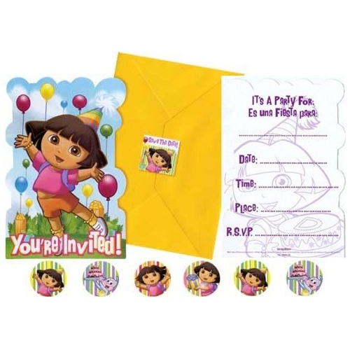 Dora the Explorer Party Invitations (Pack of 8)