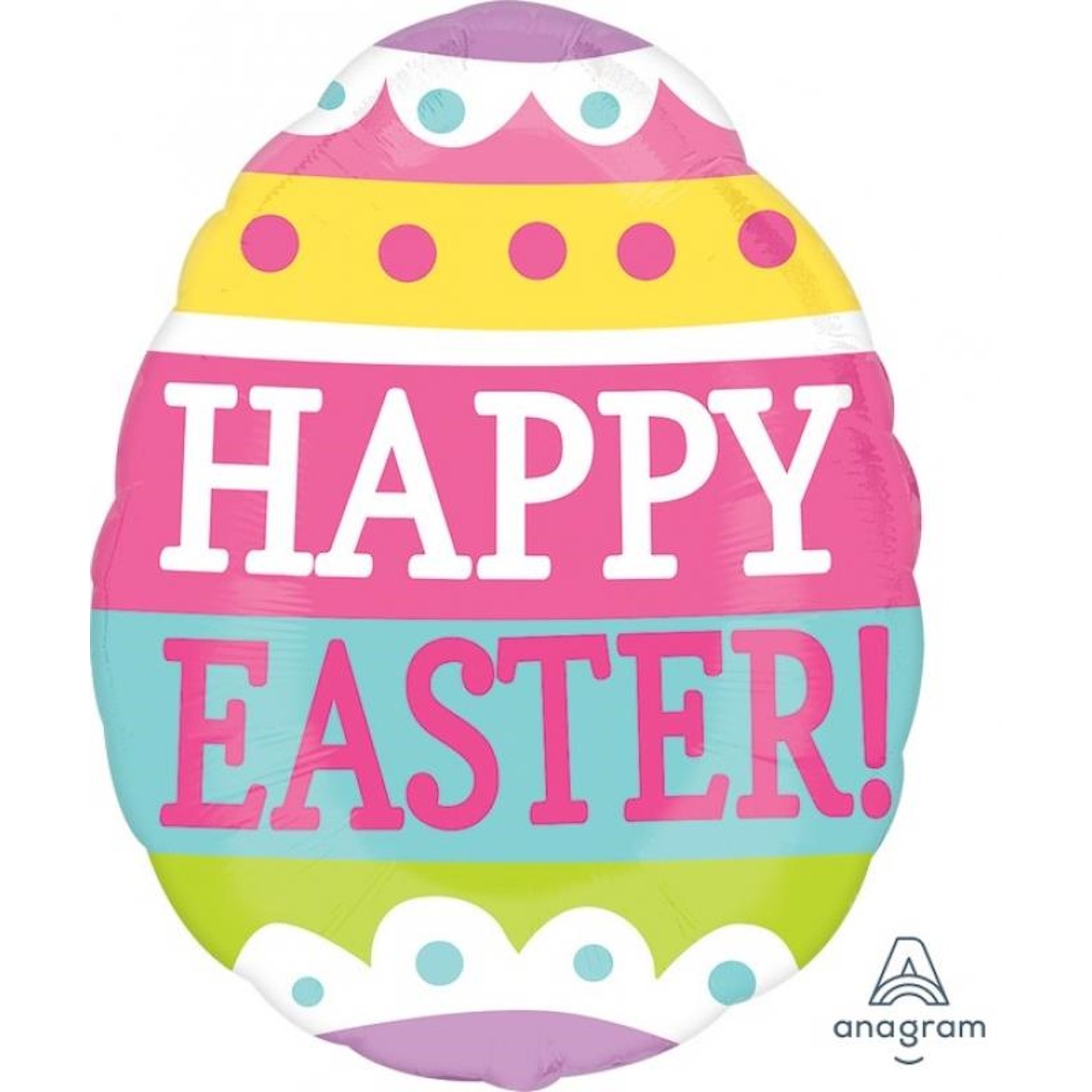 Happy Easter Egg Springy Junior Shape Foil Balloon
