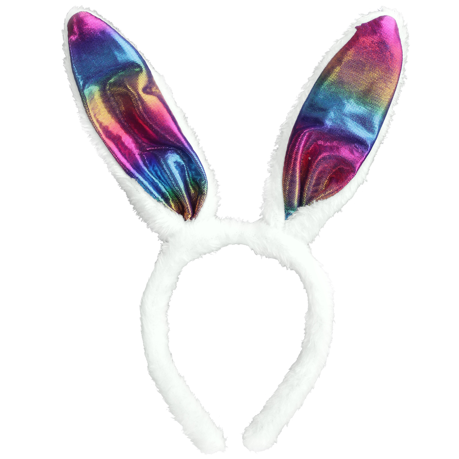 Plush Rainbow Bunny Ears Headband