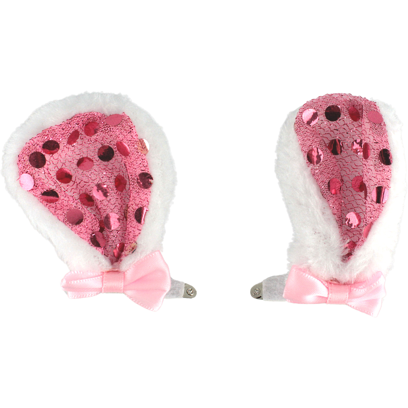 Pink Sequin Bunny Ears Hair Clips (Pack of 2)