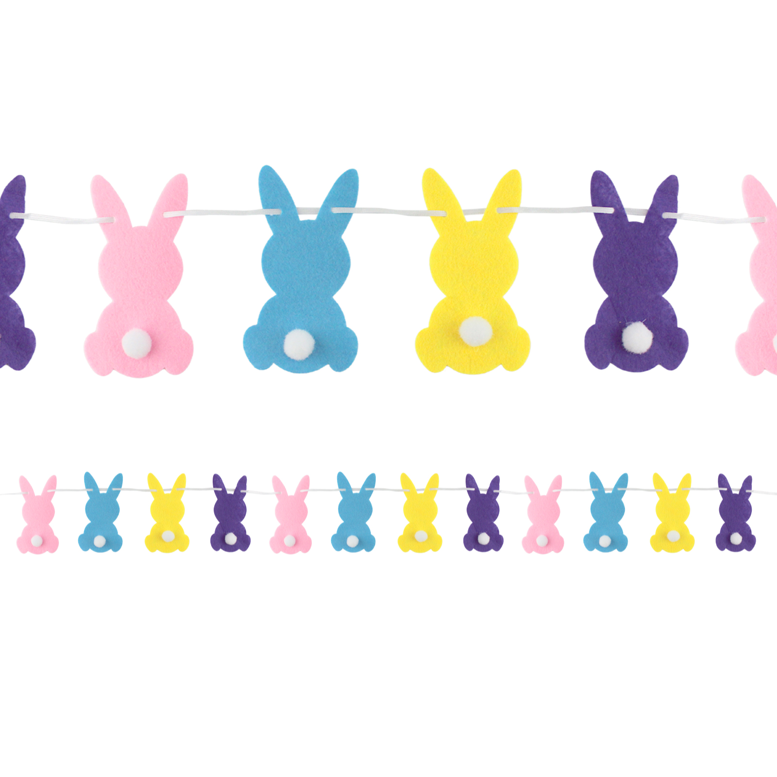 Easter Bunny Felt Garland Banner - Discount Party Supplies