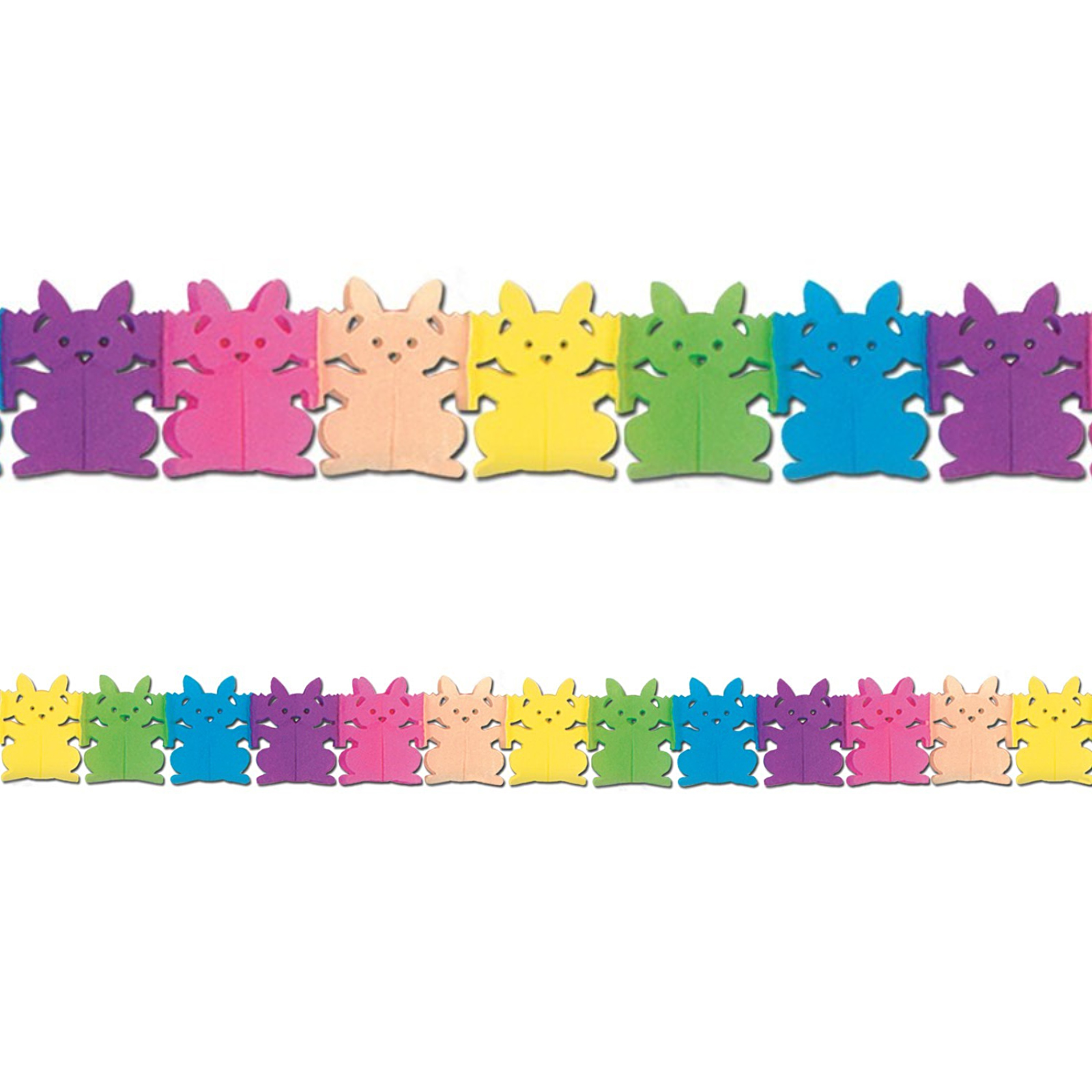 Colourful Tissue Paper Bunny Garland Banner - Discount Party Supplies