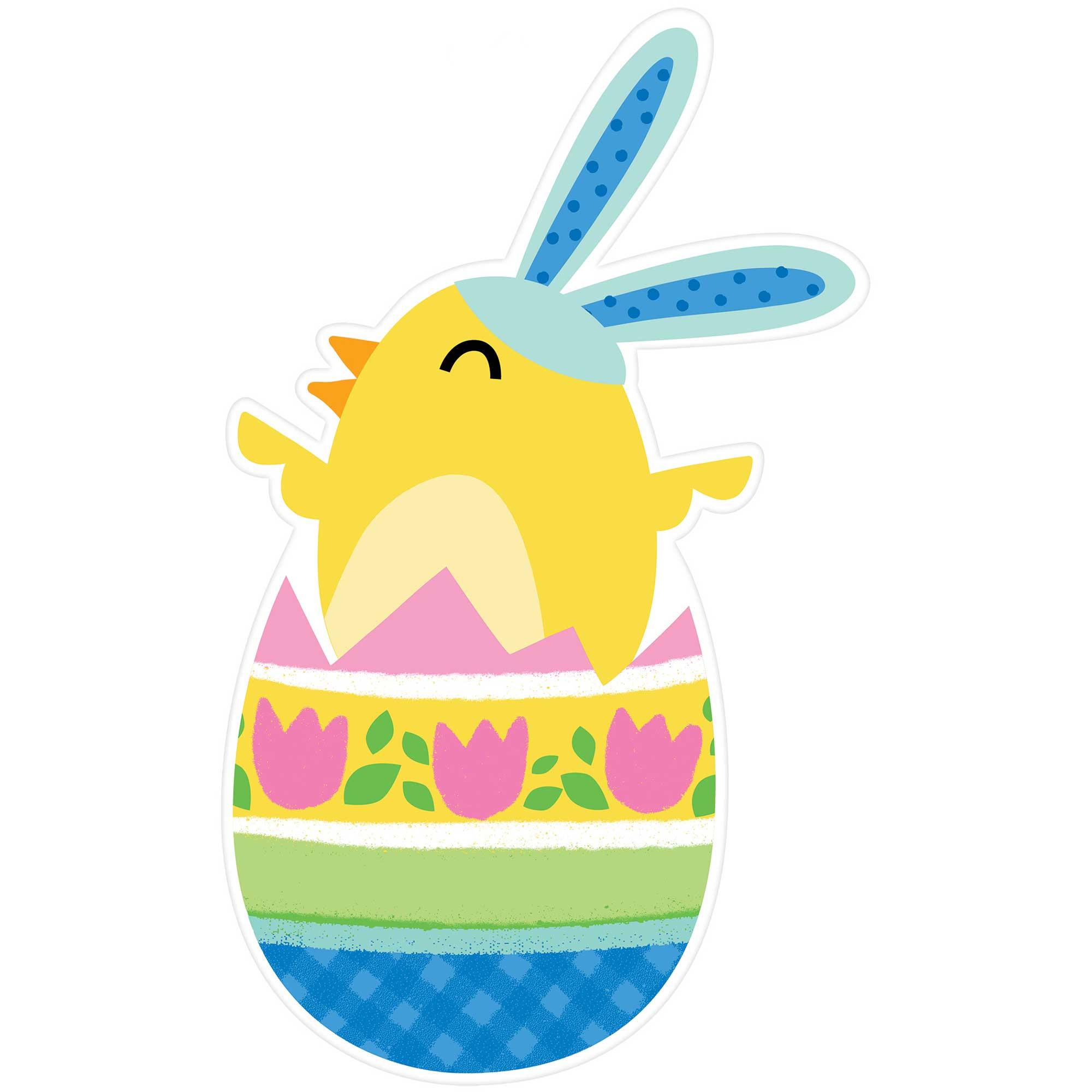 Easter Chick in Egg Cutout Decoration