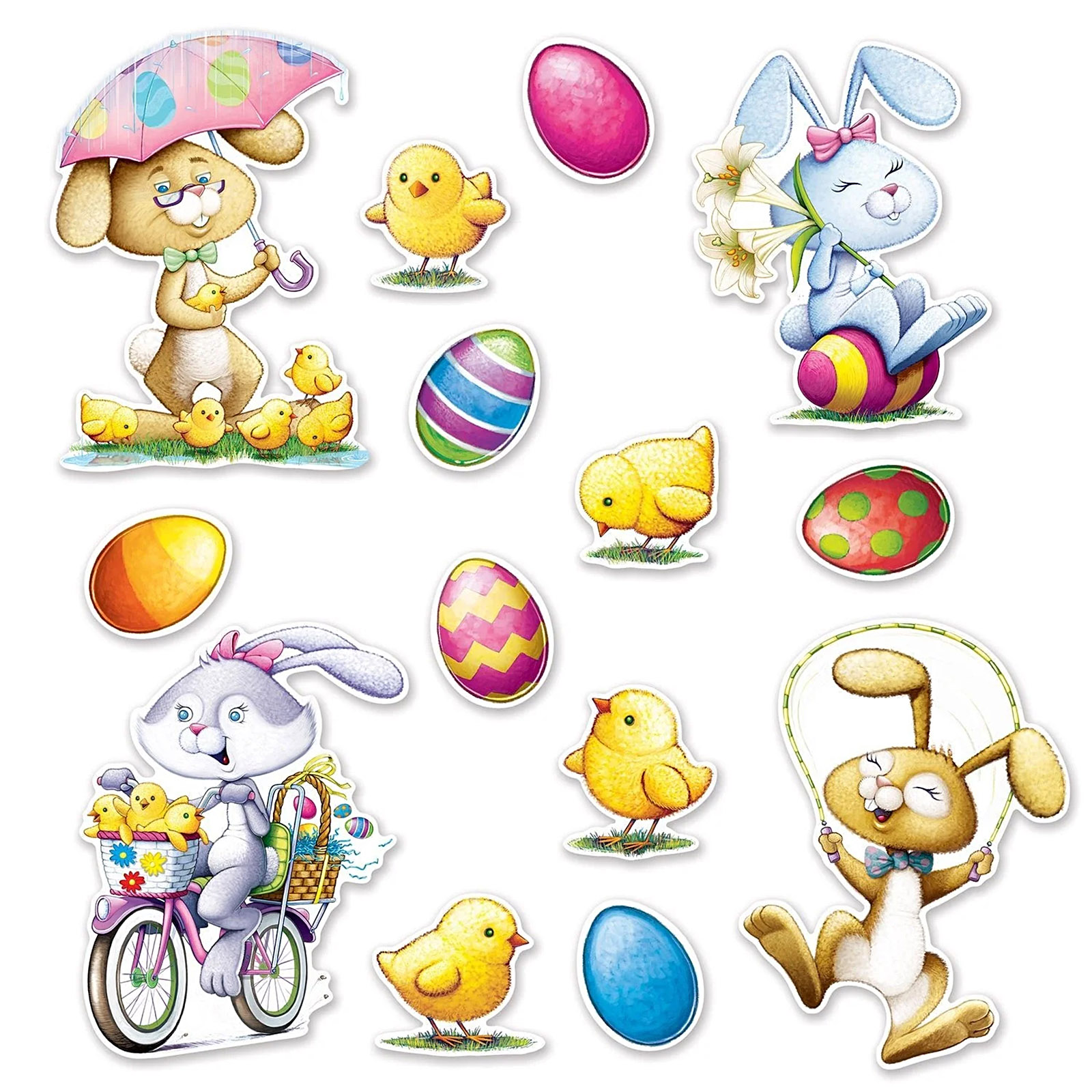 Assorted Easter Rabbit And Chick Cutouts (Pack of 14)