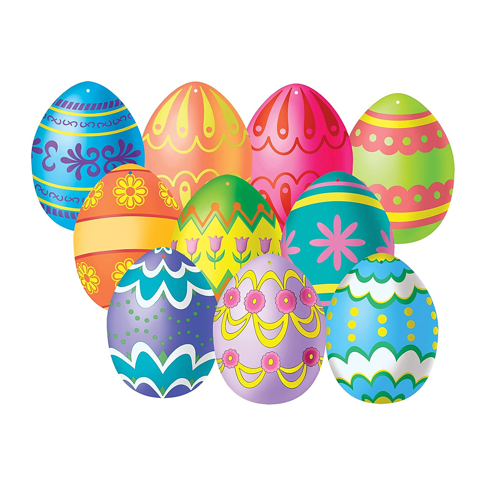 Colourful Mini Easter Egg Cutouts (Pack of 10)