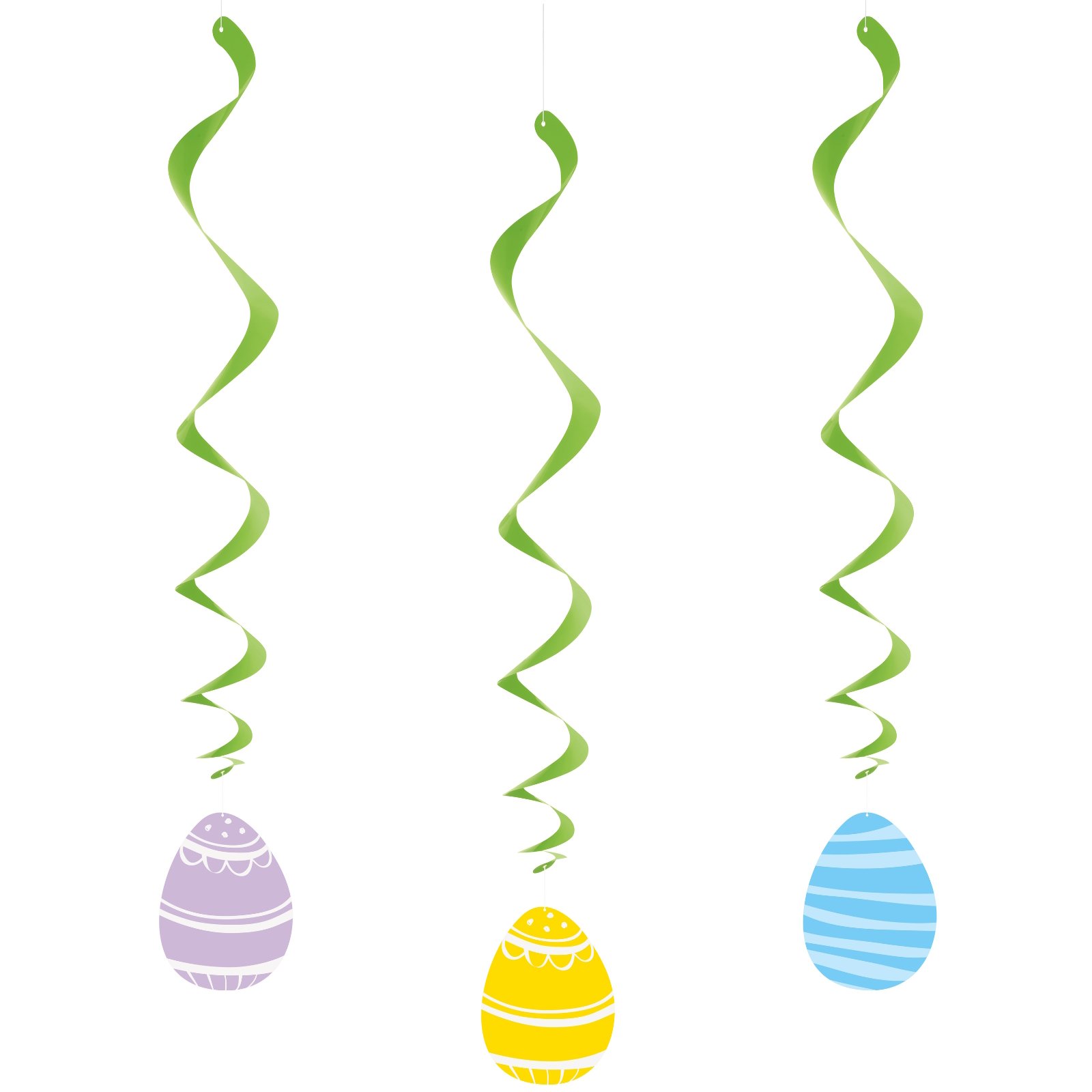 Spring Celebration Easter Egg Swirl Decorations (Pack of 3) 