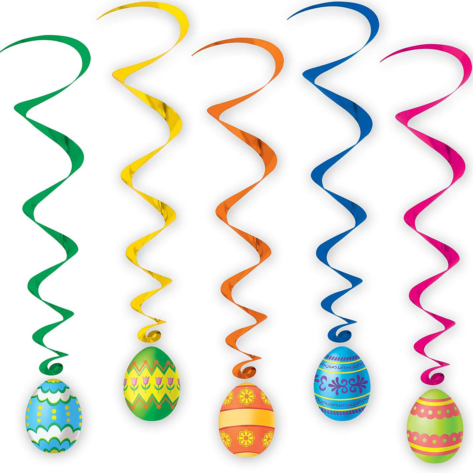 Colourful Easter Egg Swirl Decorations (Pack of 5)