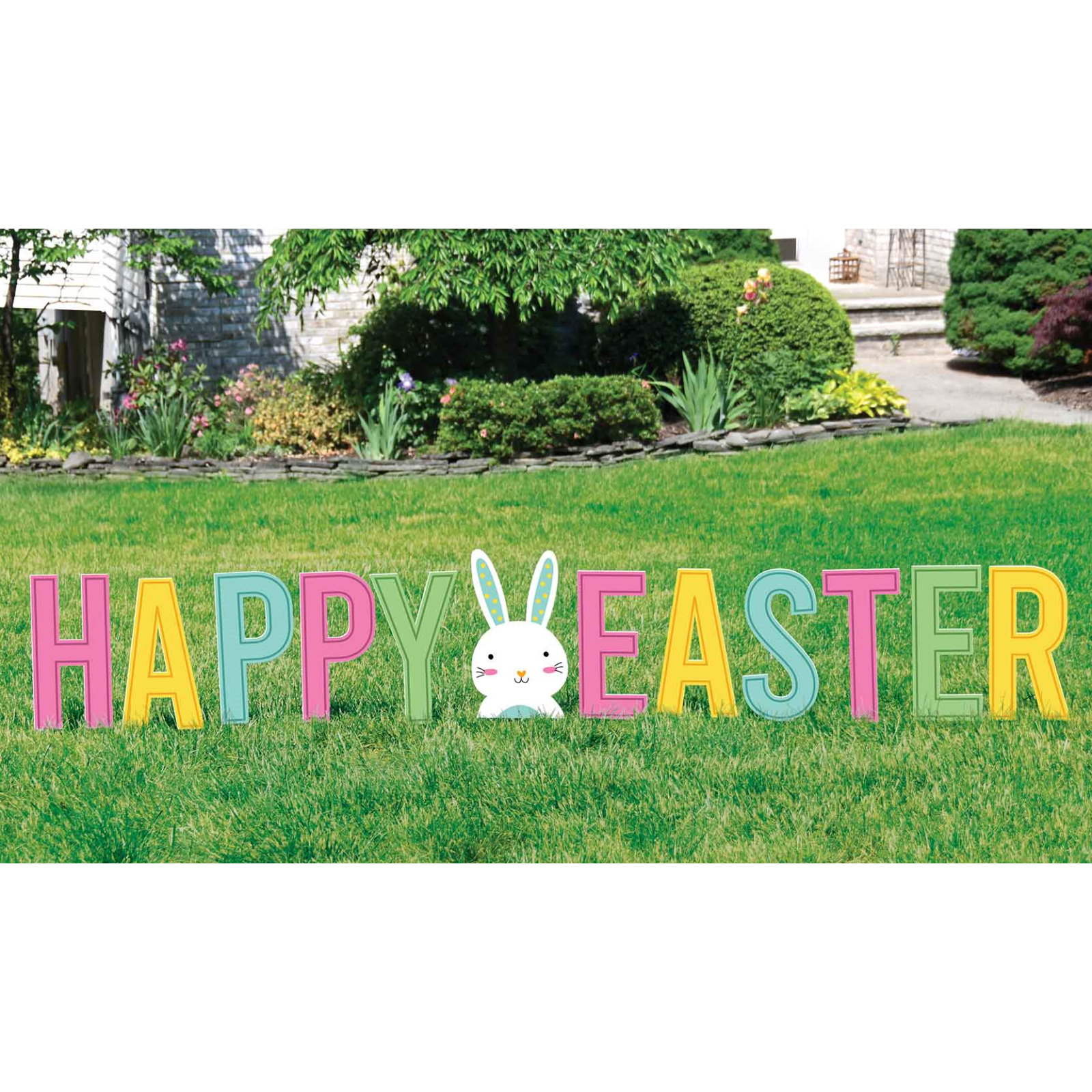 Happy Easter Bunny Yard Signs (Pack of 12)
