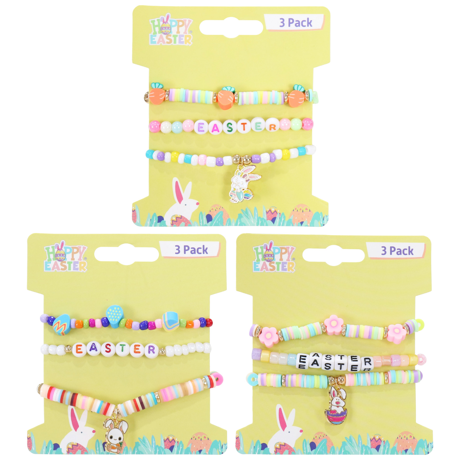 Pack of 3 Hoppy Easter Friendship Bracelets (1 Design Only) 