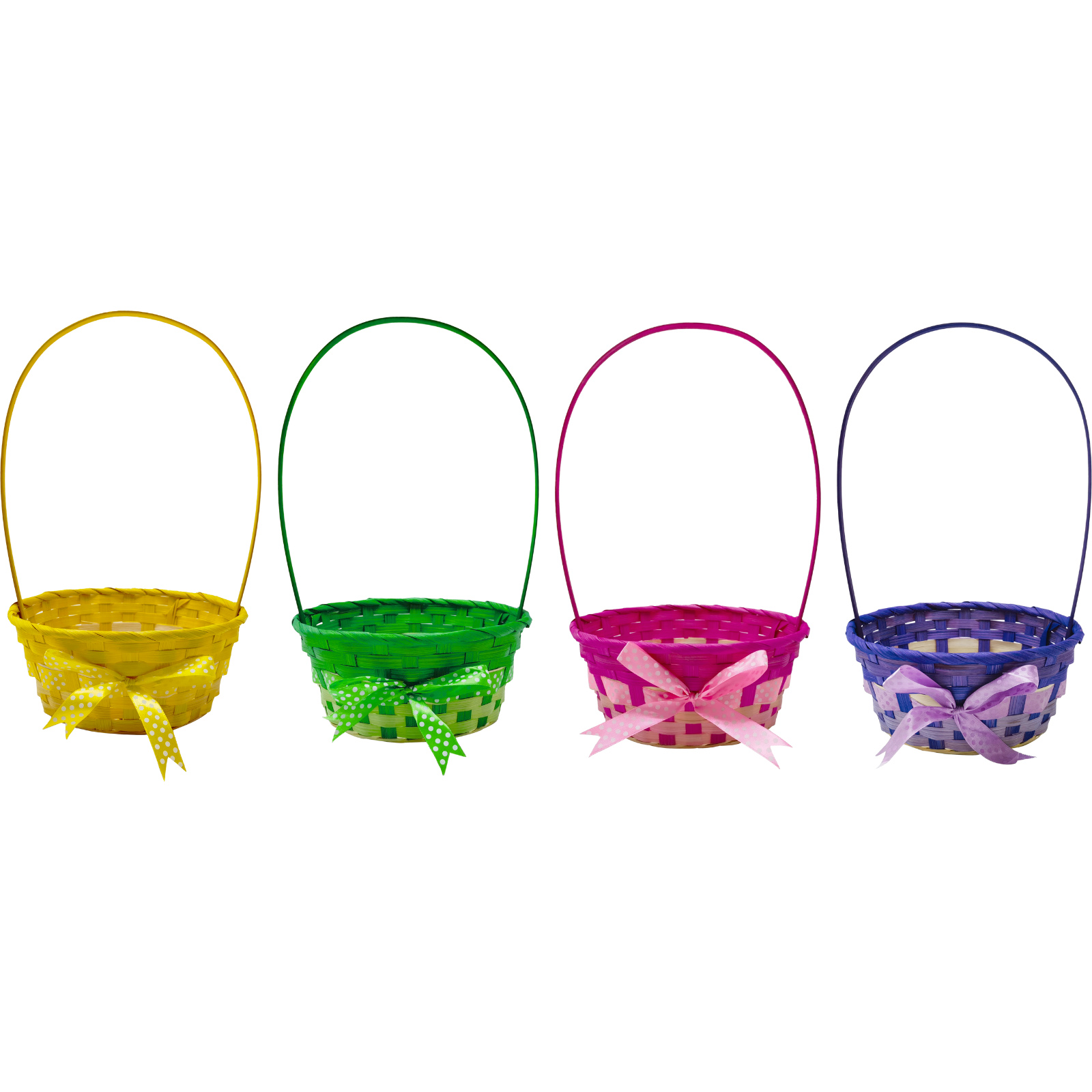Large Round Woven Easter Gift Basket With Handle (1 Only) 