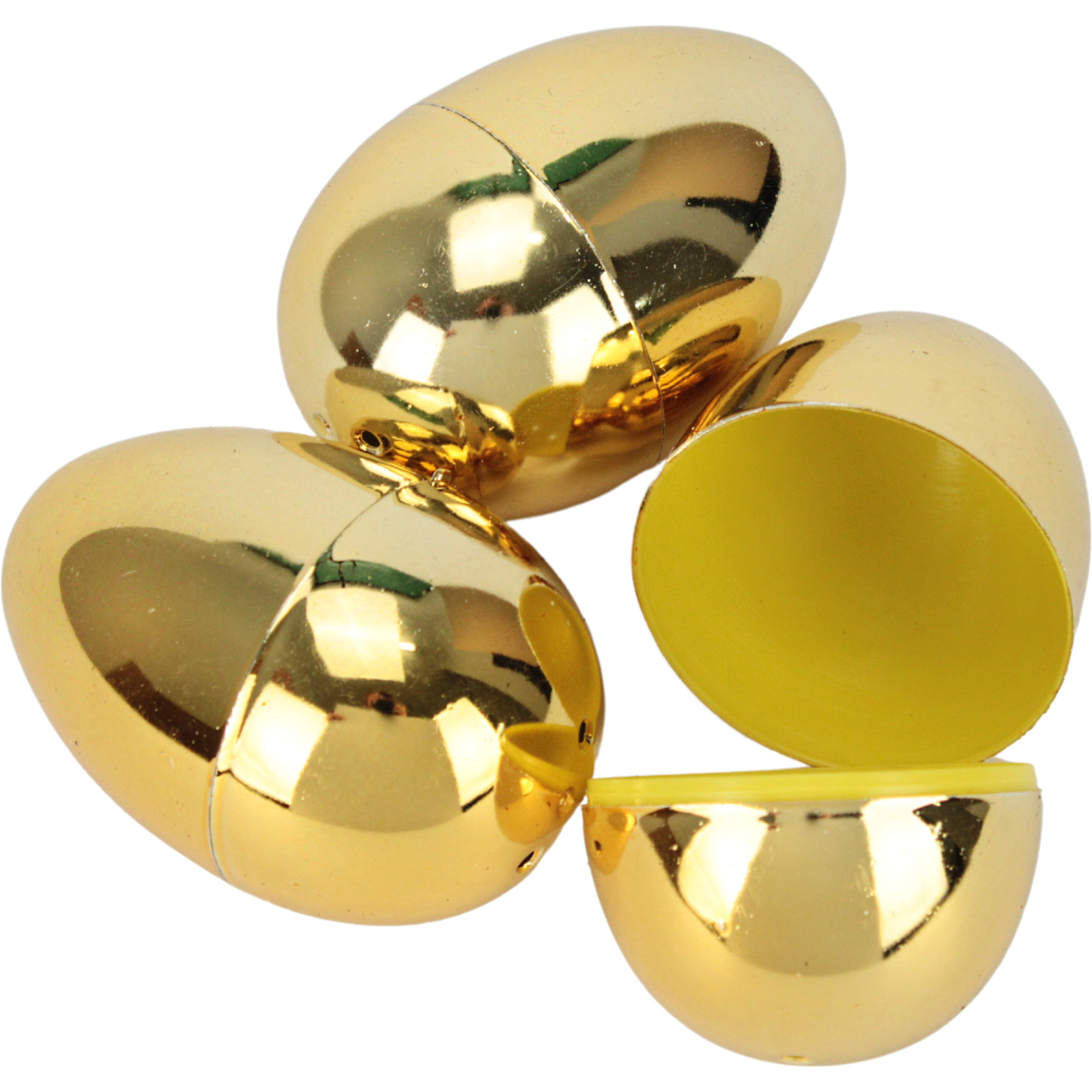 Giant Golden Fillable Easter Eggs 7.5cm (Pack of 3) 