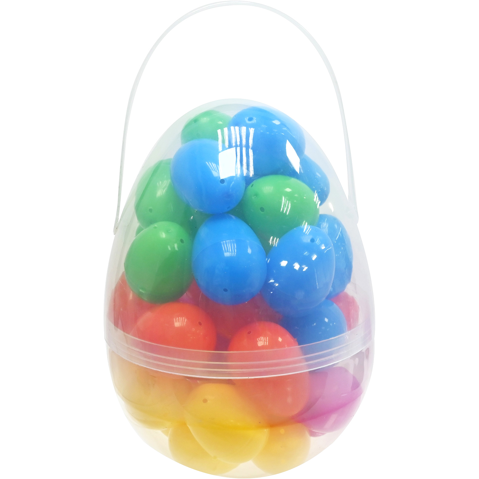 Giant Egg Container With Coloured Fillable Easter Eggs (Pack of 40) 
