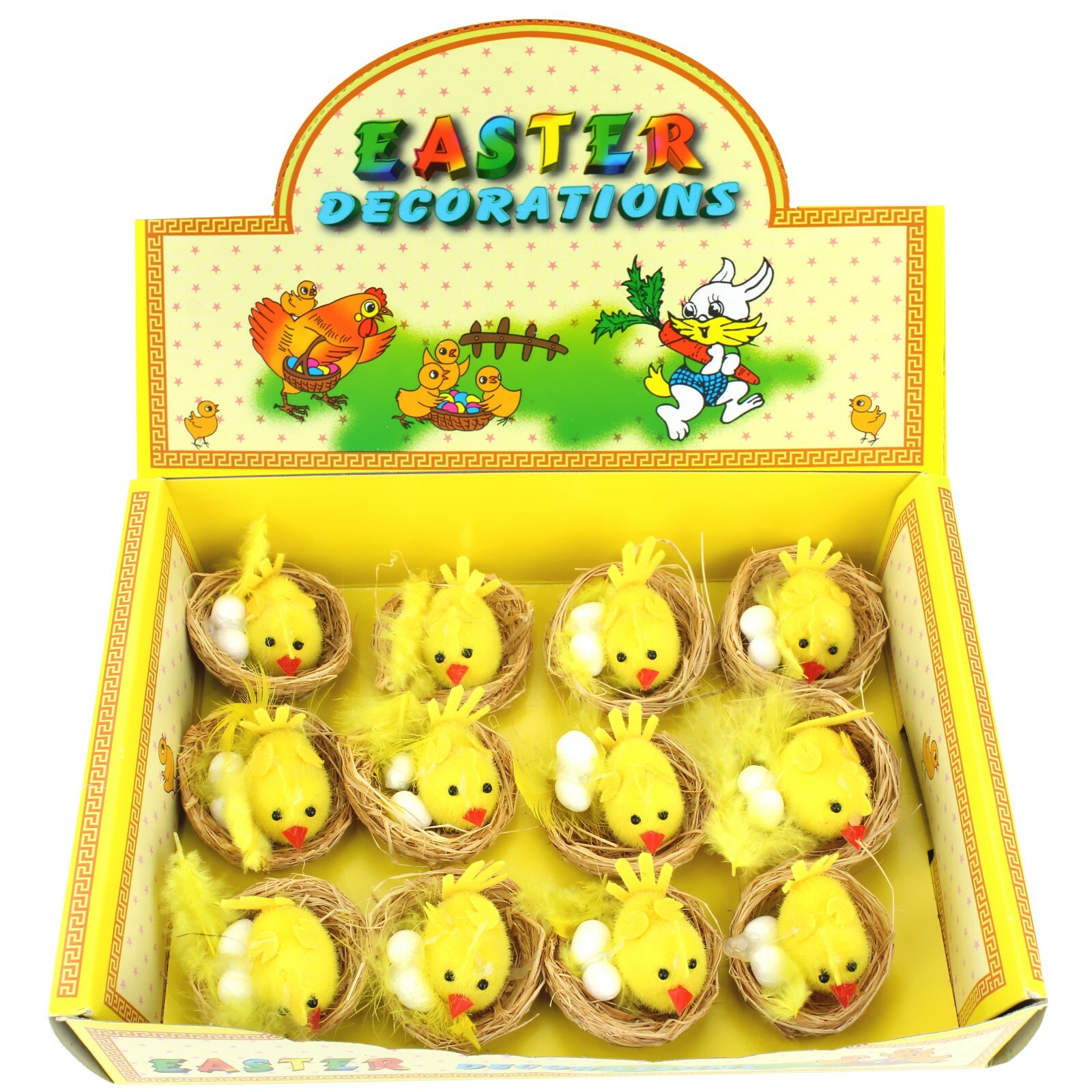 Easter Chicks In Nests With Eggs (Box of 12)