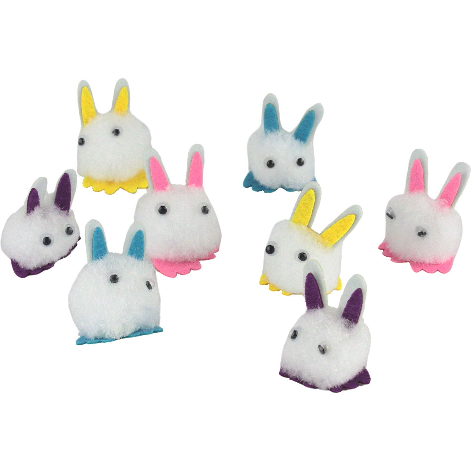 Fluffy Stick on Bunnies (Pack of 8)