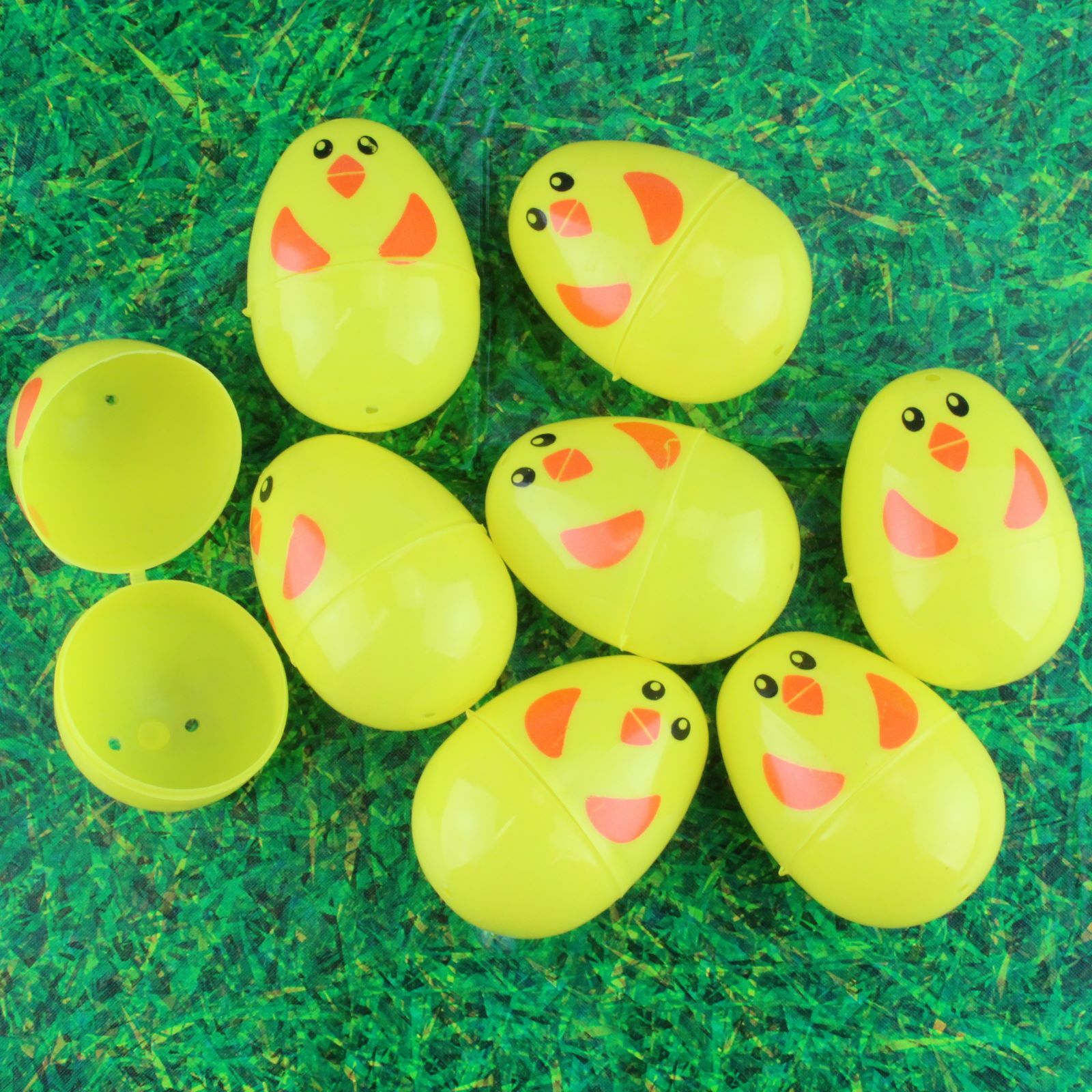 Chick Shaped Plastic Easter Eggs (Pack of 8)