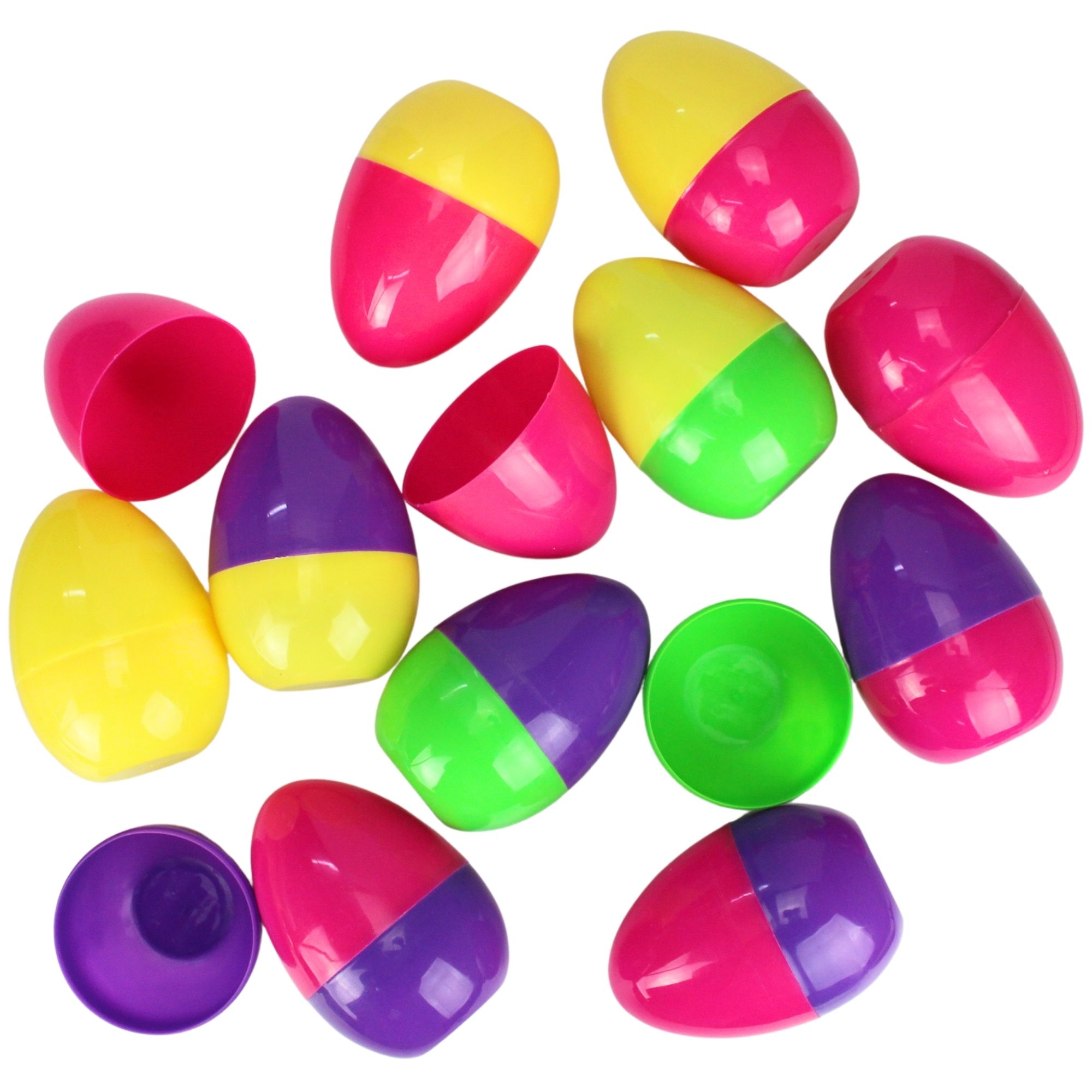 Large Bright Fillable Plastic Easter Eggs 14cm (Pack of 12)