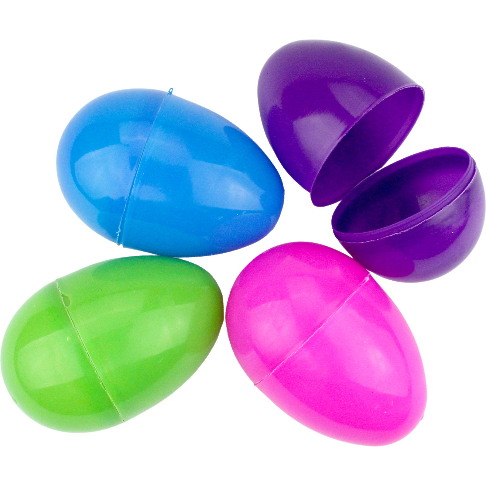 Bright Fillable Plastic Easter Eggs 8cm (Pack of 4)