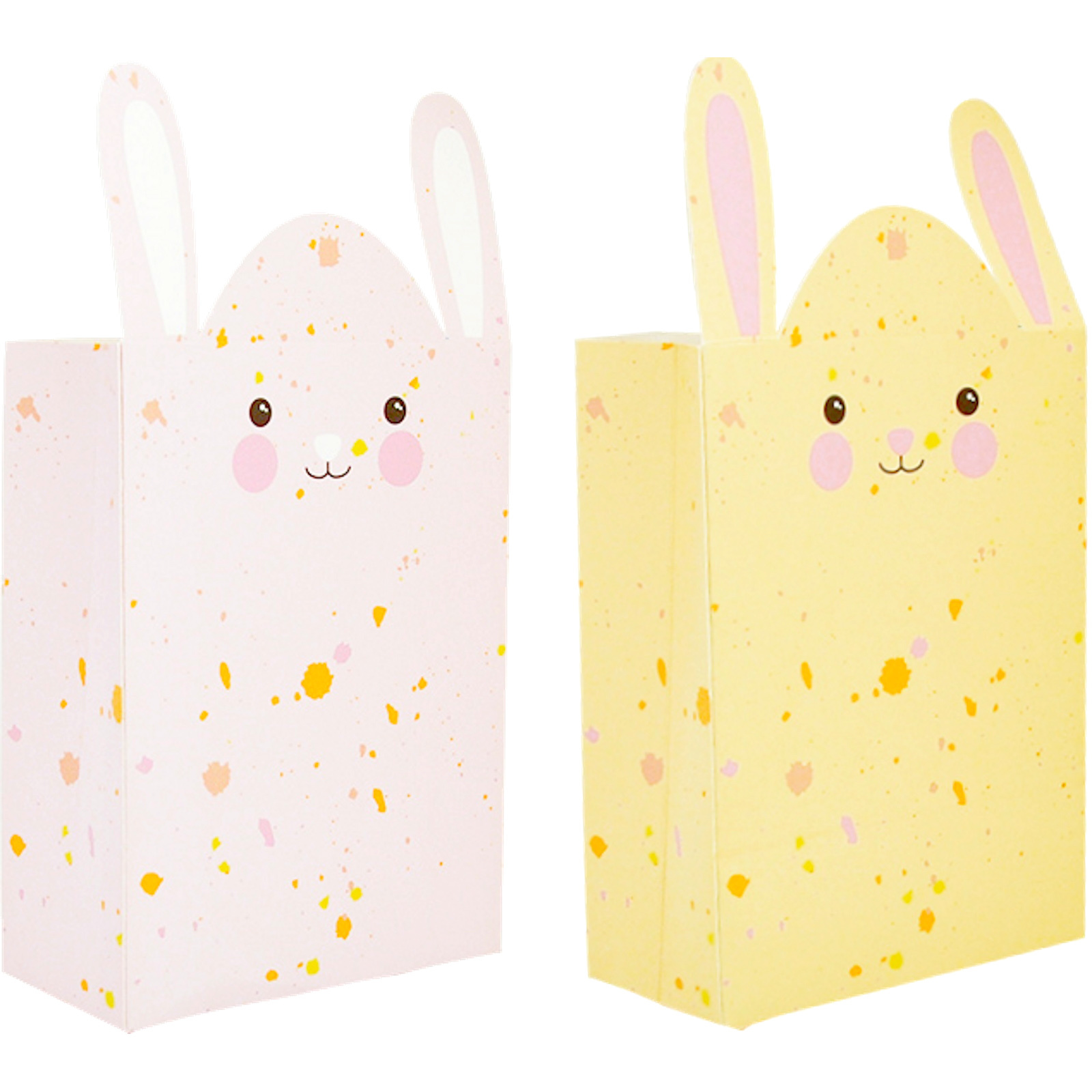 Pastel Pink & Yellow Bunny Paper Favour Bags (Pack of 6)