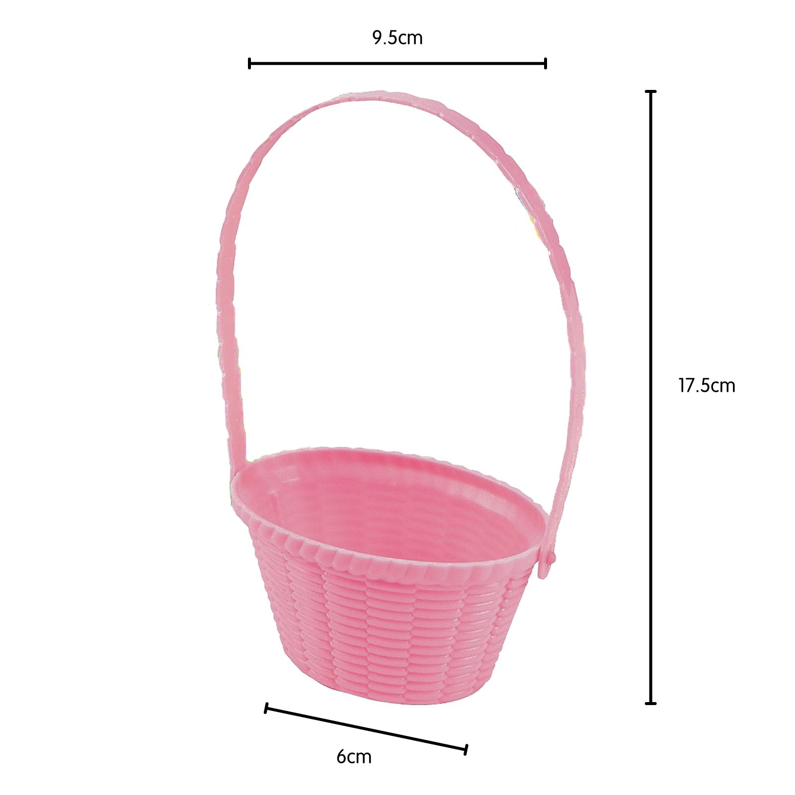 Mini Plastic Easter Baskets with Handle (Pack of 12) Easter