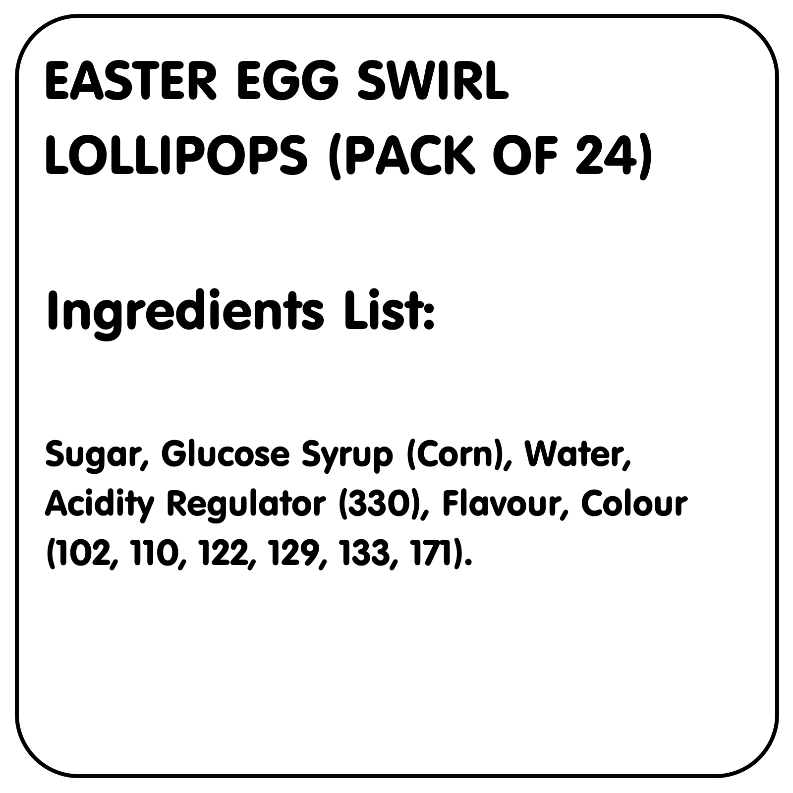Easter Egg Swirl Lollipops (Pack of 24) Easter Occasion & Event