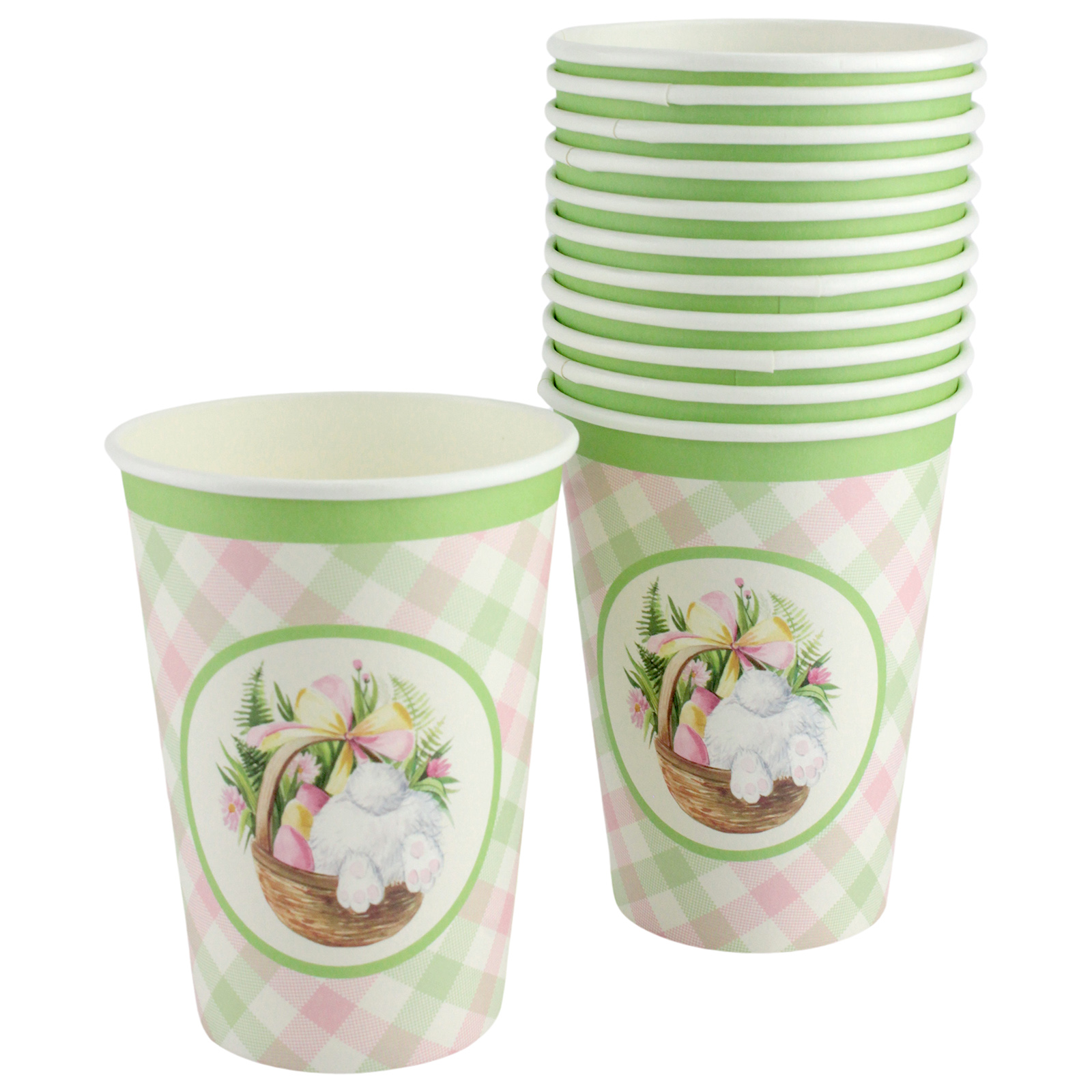 Gingham Garden Bunny Paper Cups (Pack of 12)  