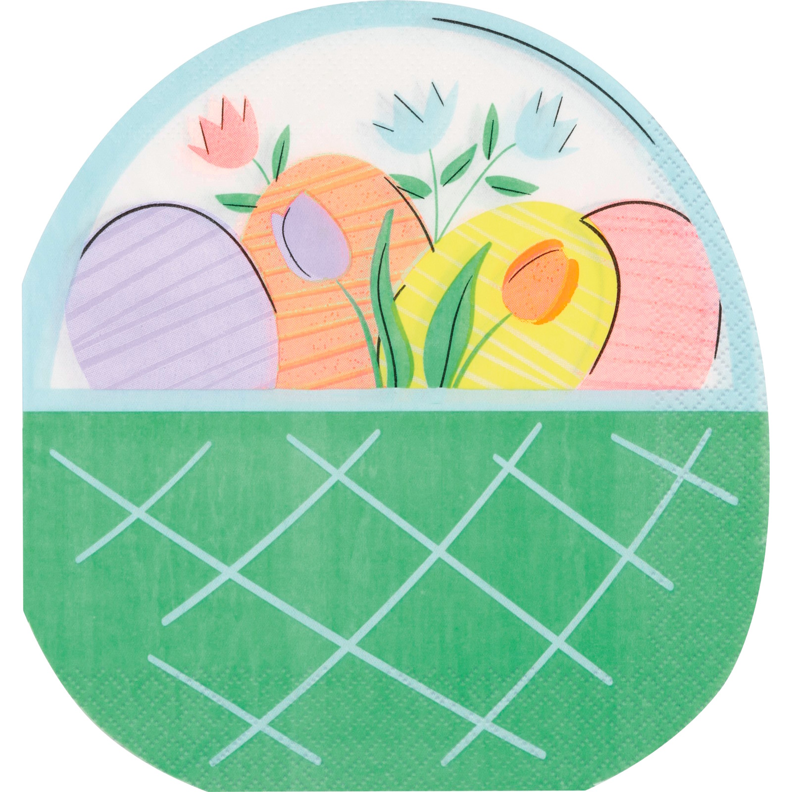 Easter Basket Shaped Napkins / Serviettes (Pack of 16) 