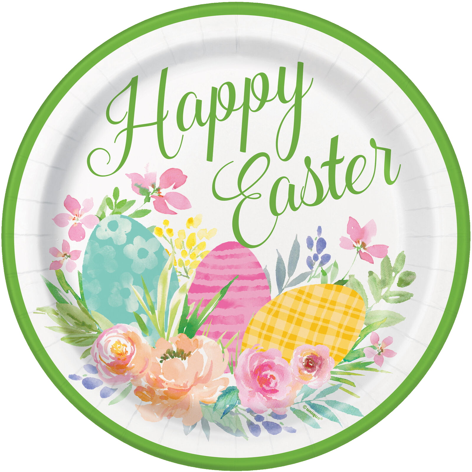 Watercolour Pastel Easter Large Paper Plates (Pack of 8)
