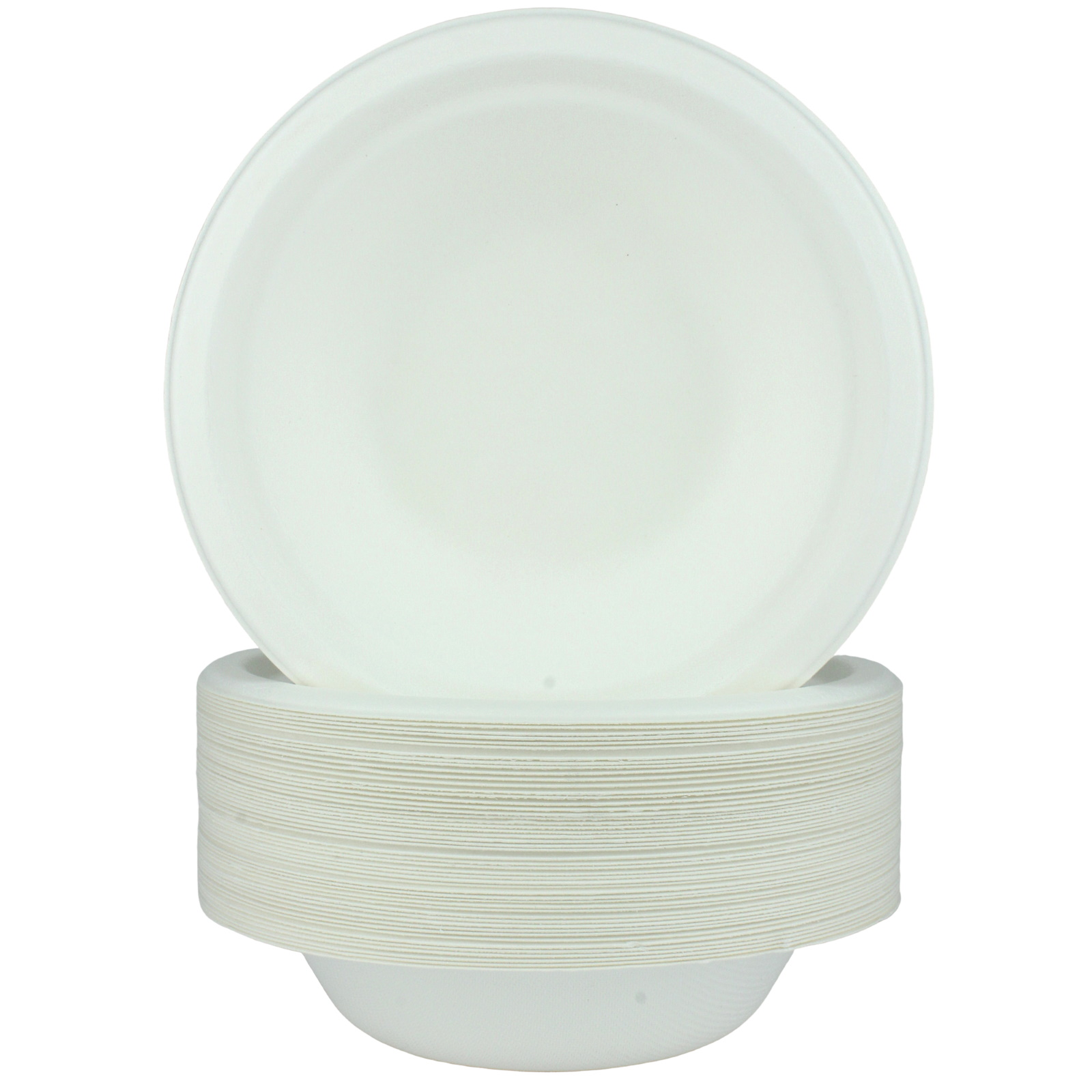 White Sugar Cane Paper Bowls (Pack of 50)
