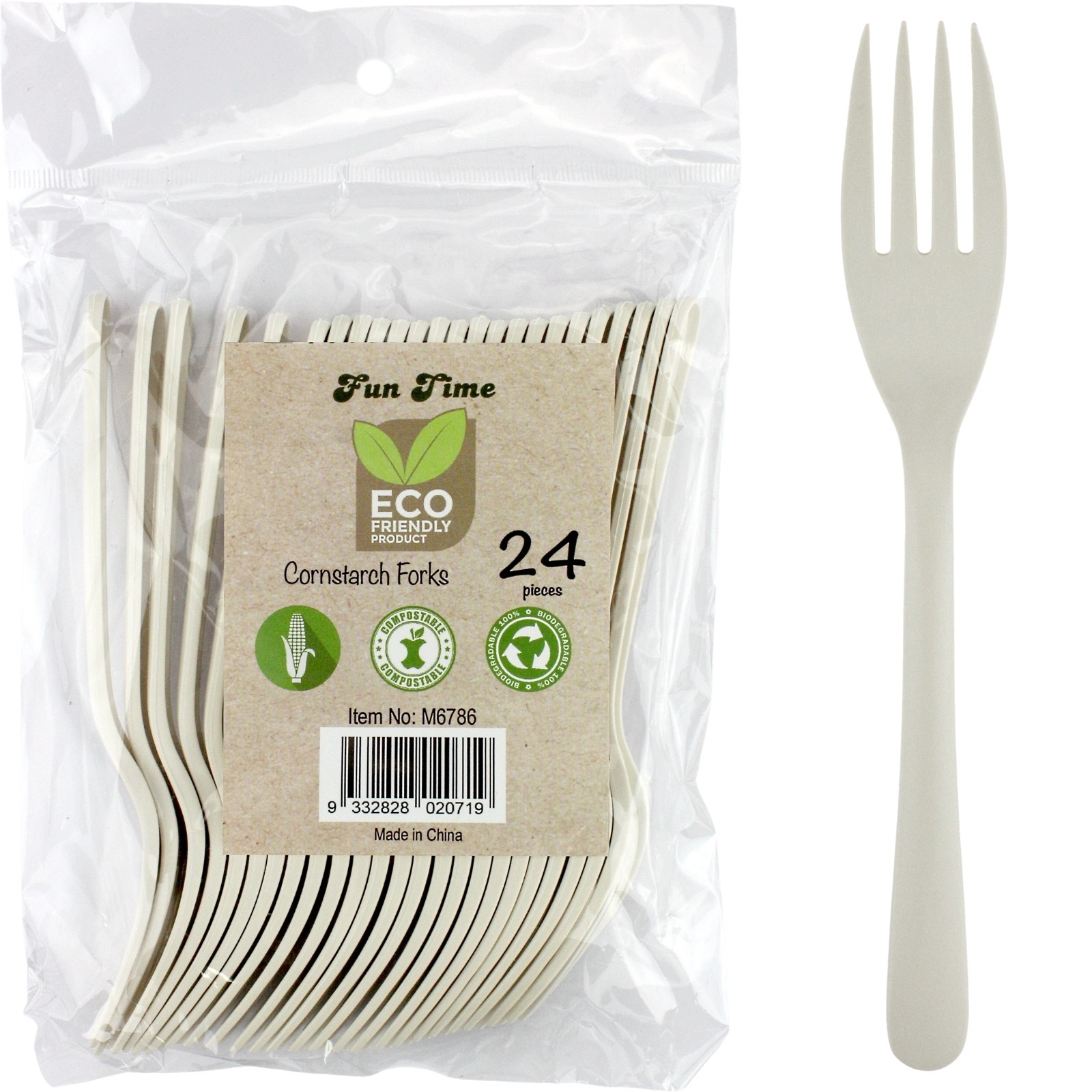 Biodegradable Cornstarch Forks (Pack of 24)