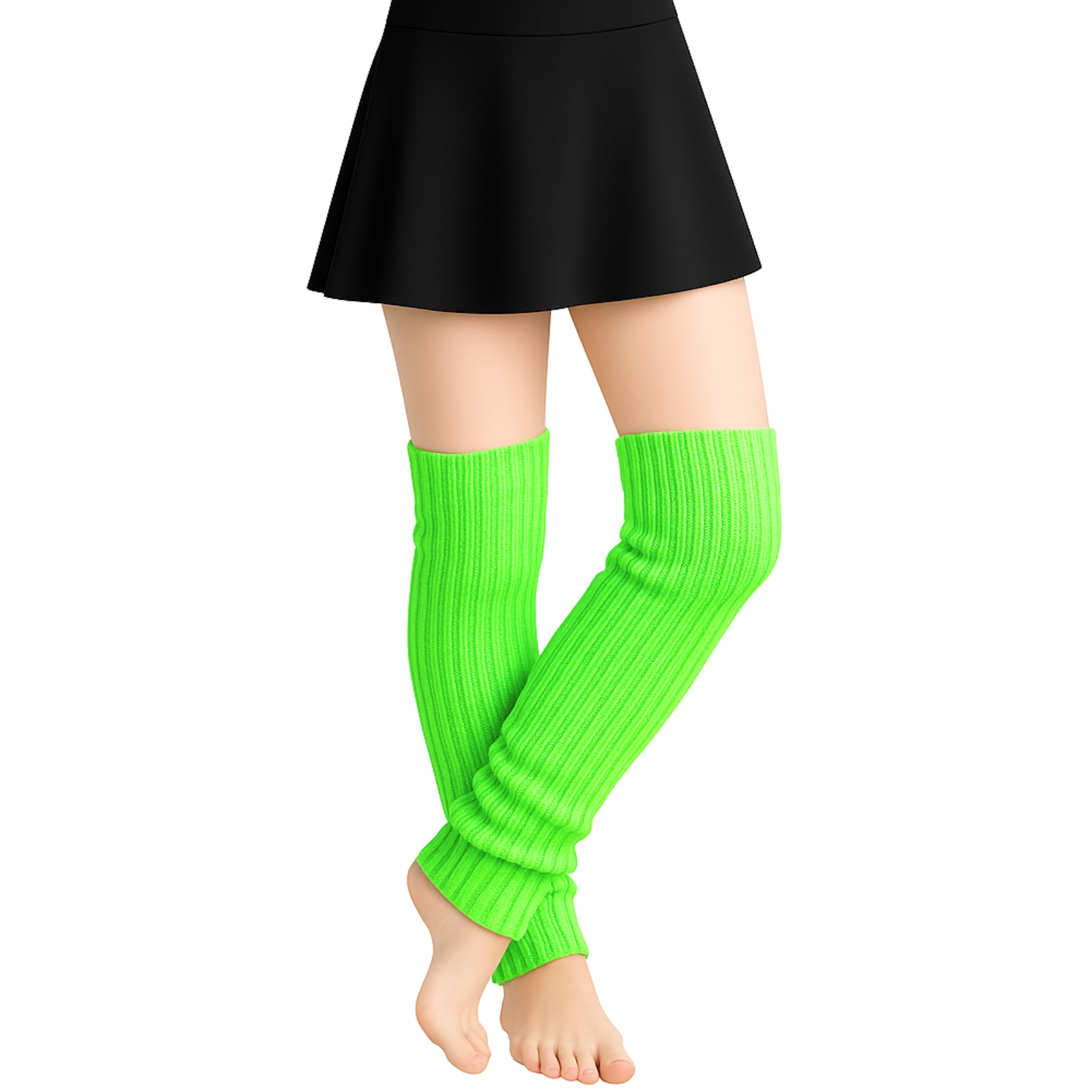 Neon Green Knitted Leg Warmers