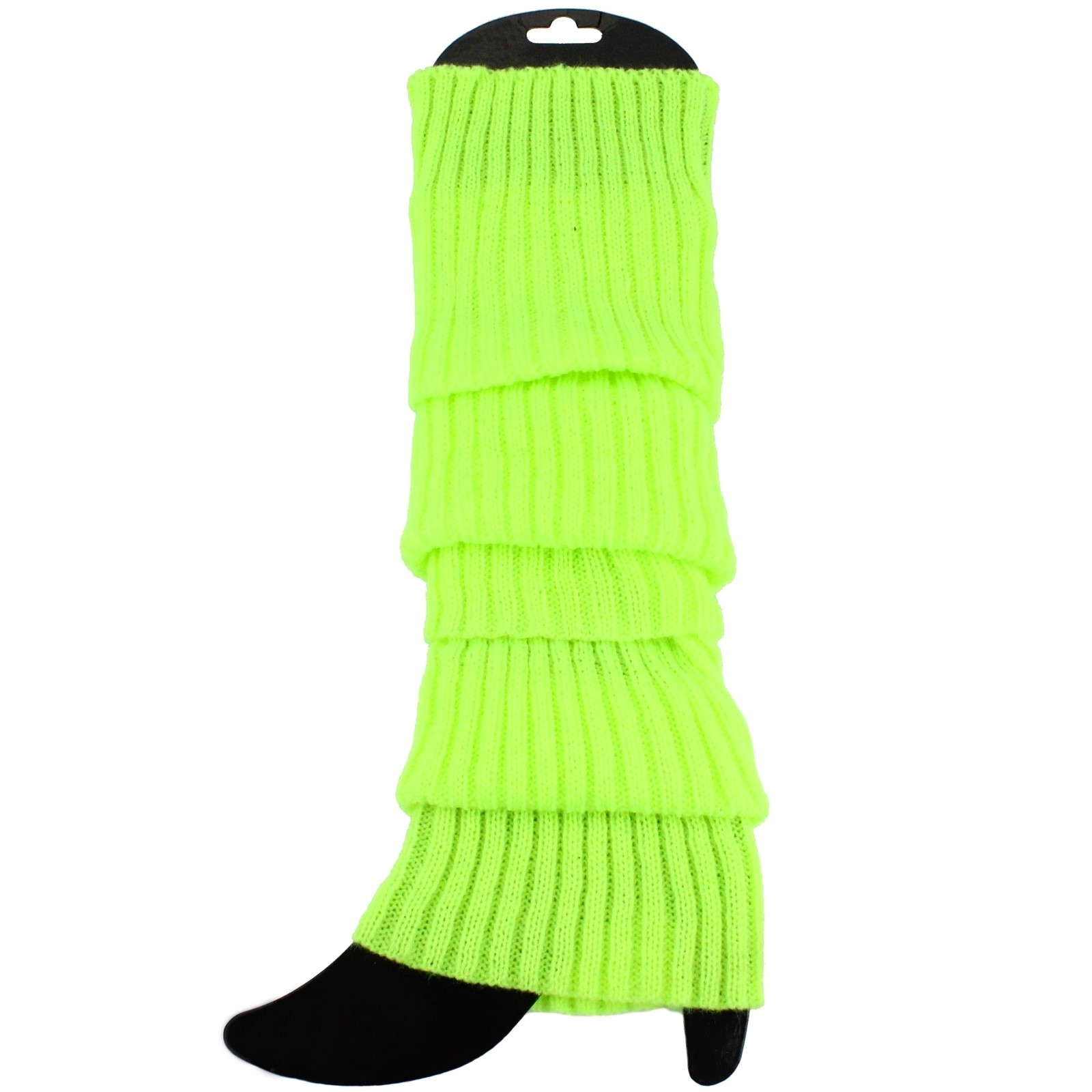 Fluorescent Yellow Knitted Leg Warmers