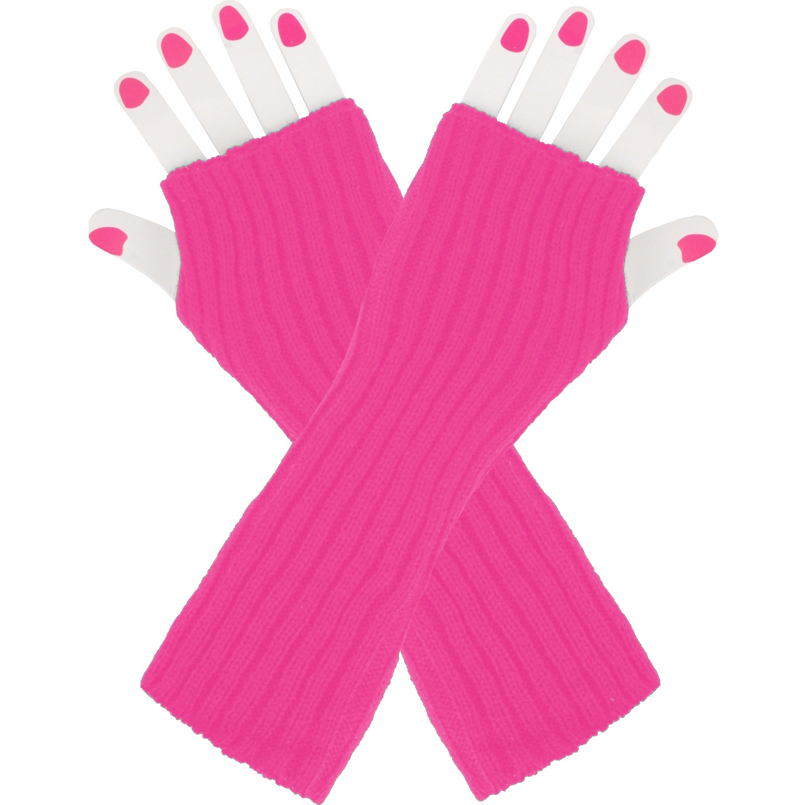 Hot Pink Knitted Arm Warmers