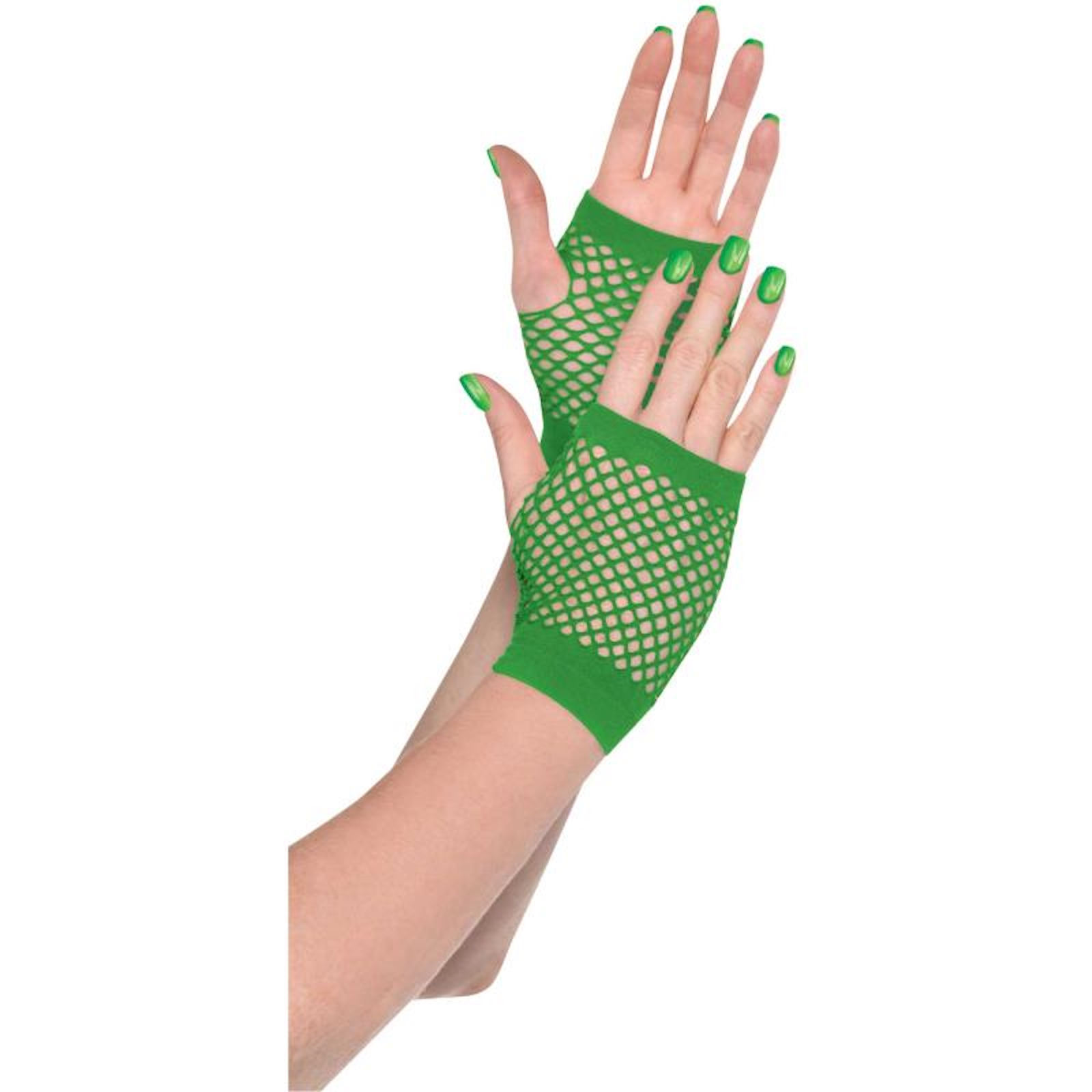 Short Fishnet Adult Gloves Green