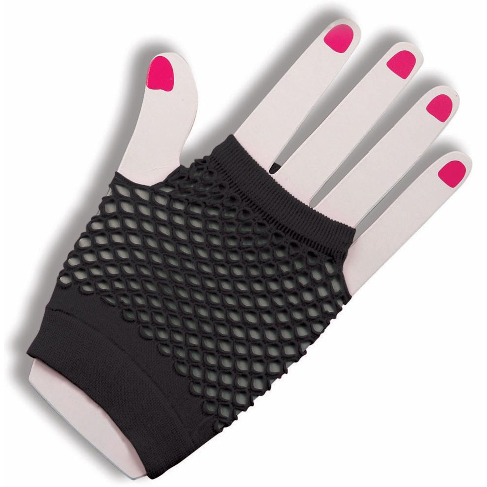 1980's Black Short Fishnet Adult Gloves