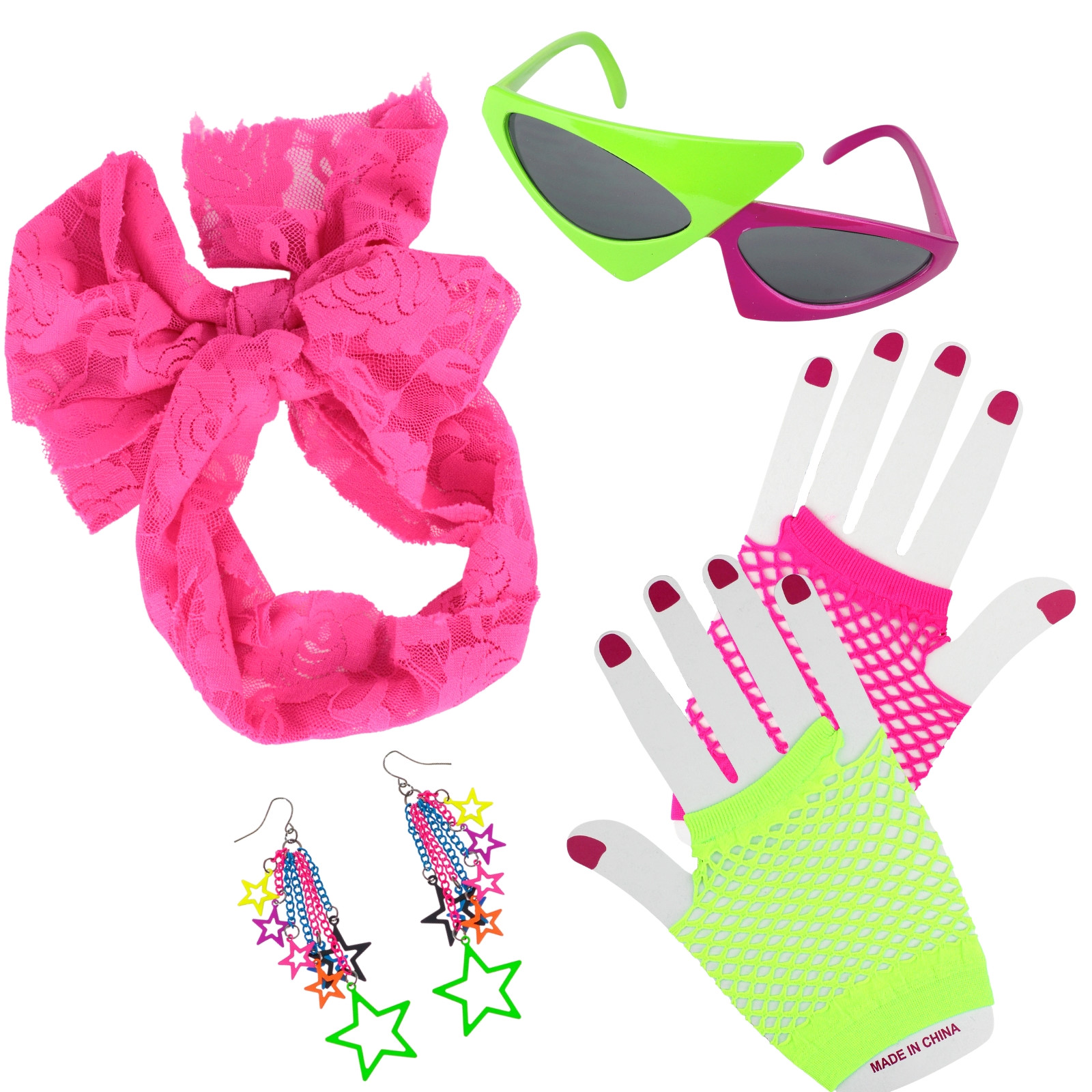 80s Retro Neon Costume Accessory Kit