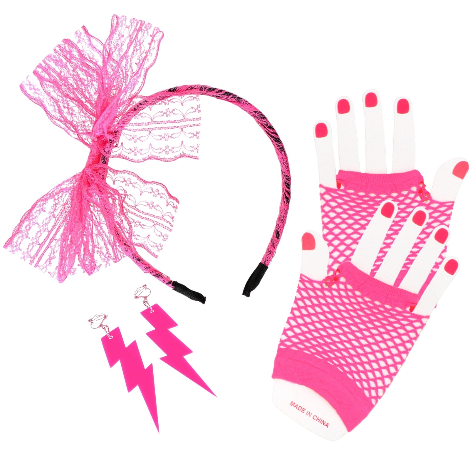 80s Pink Costume Accessory Kit