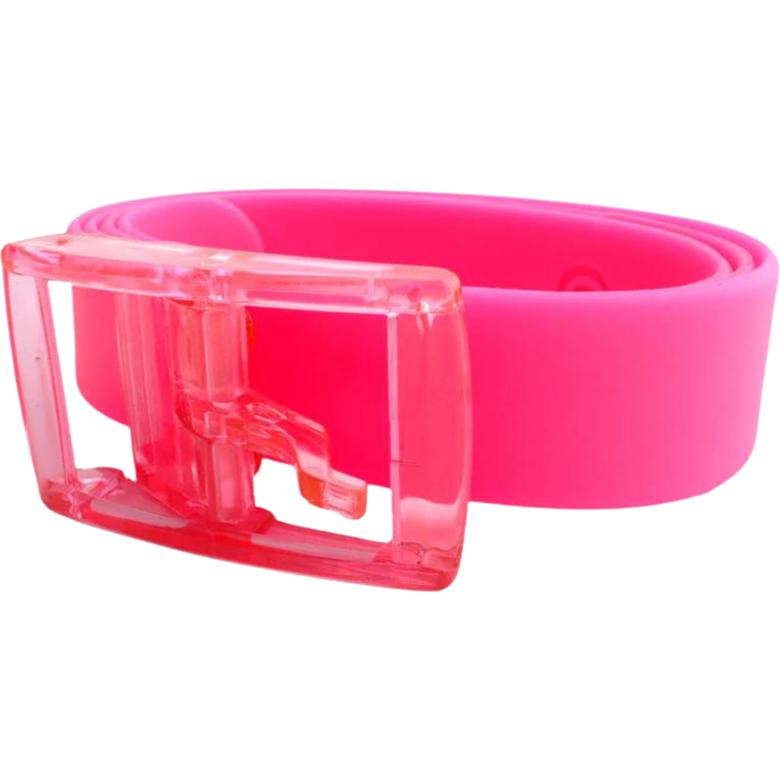 80s Neon Pink Belt With Chunky Buckle