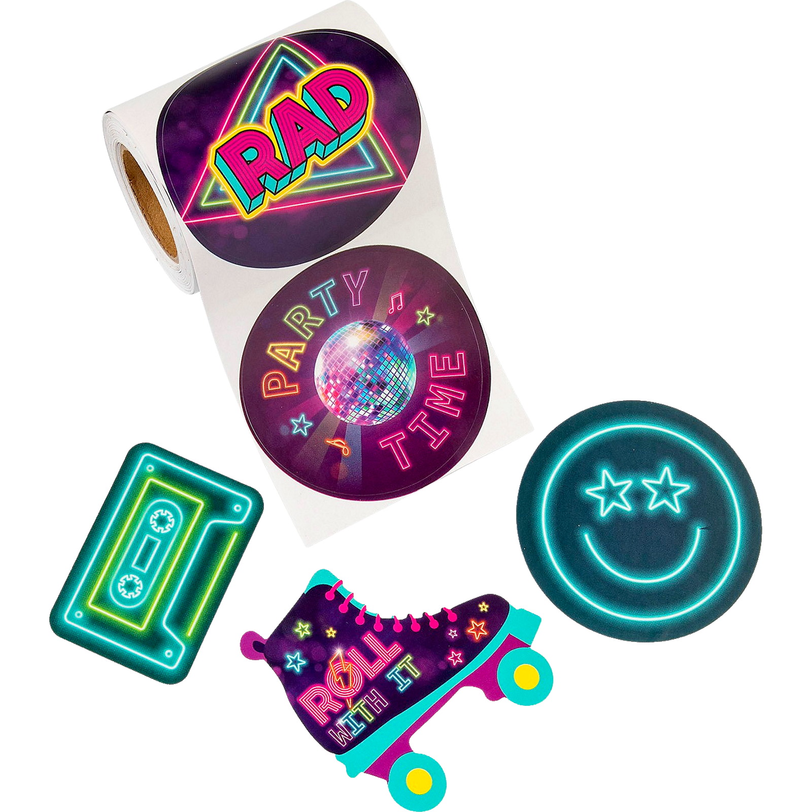 Disco Vibes Jumbo Stickers (Roll of 100) 