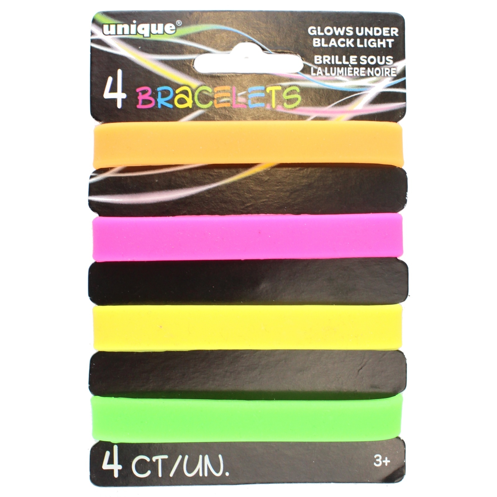 Black Light Glow Wristbands (Pack of 4)