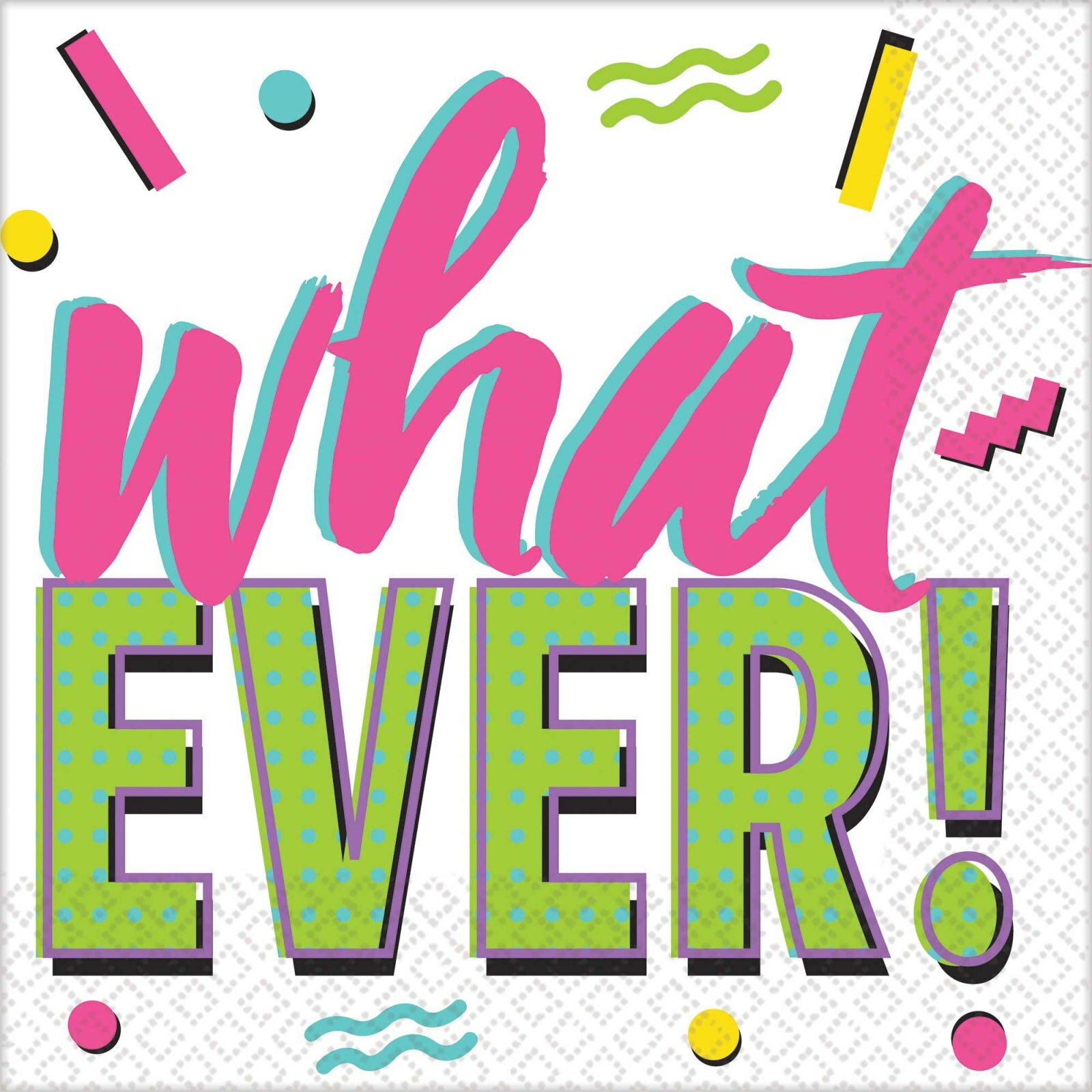 Awesome 80's What Ever Large Paper Napkins / Serviettes (Pack of 16)