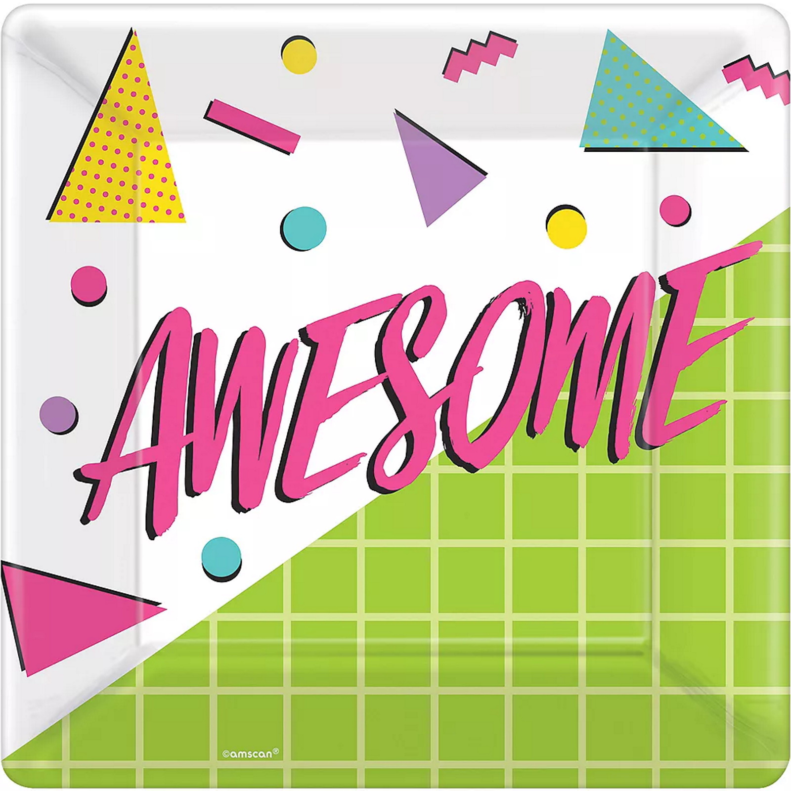 Awesome 80's Large Paper Plates (Pack of 8)